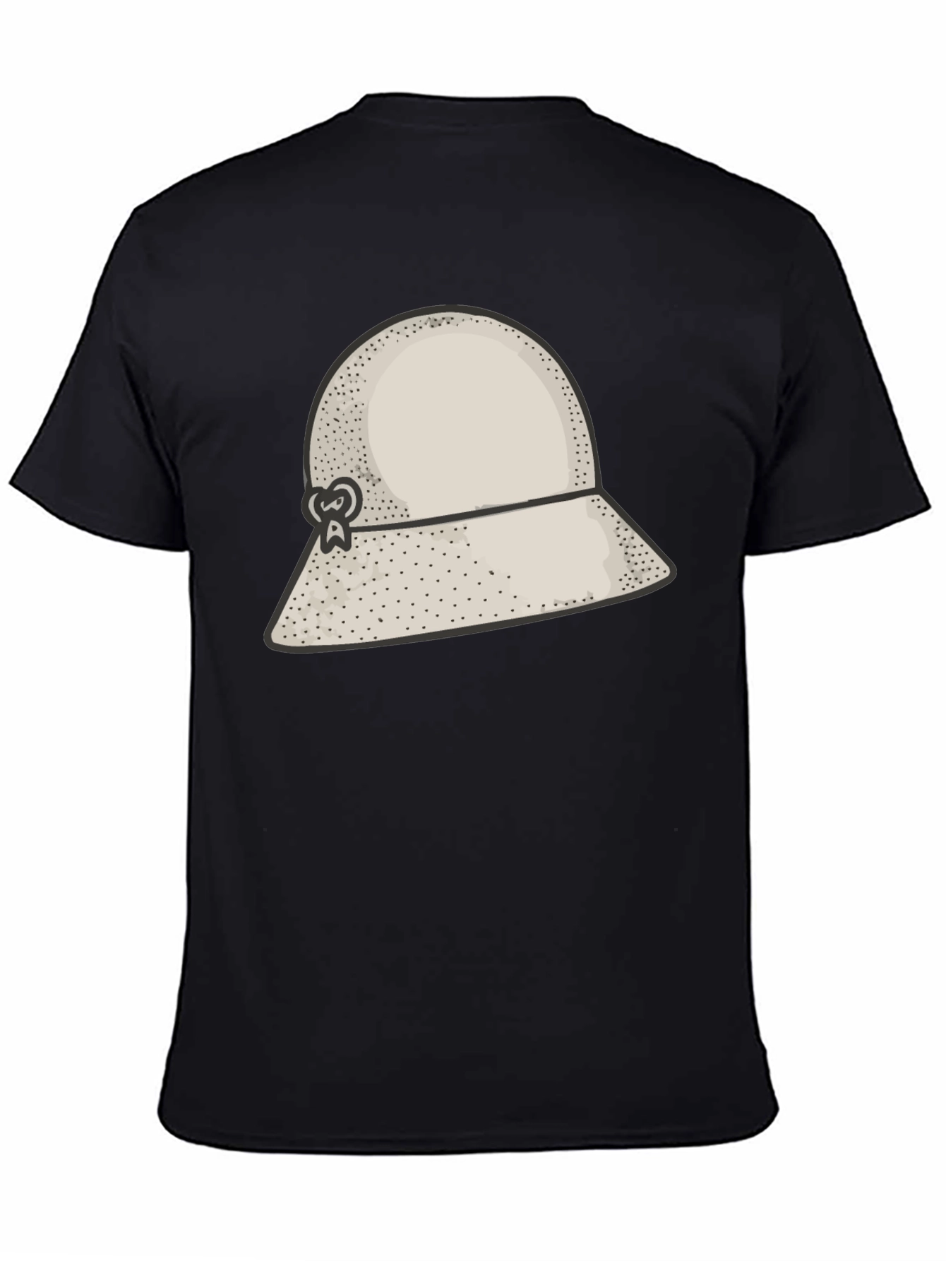 Stylish Black Hat Graphic Tee - Unique Design
