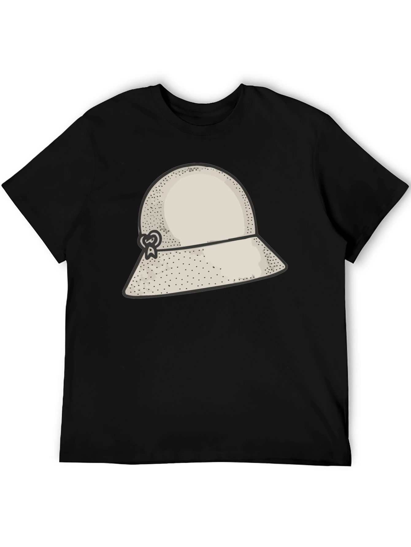 Stylish Black Hat Graphic Tee - Unique Design