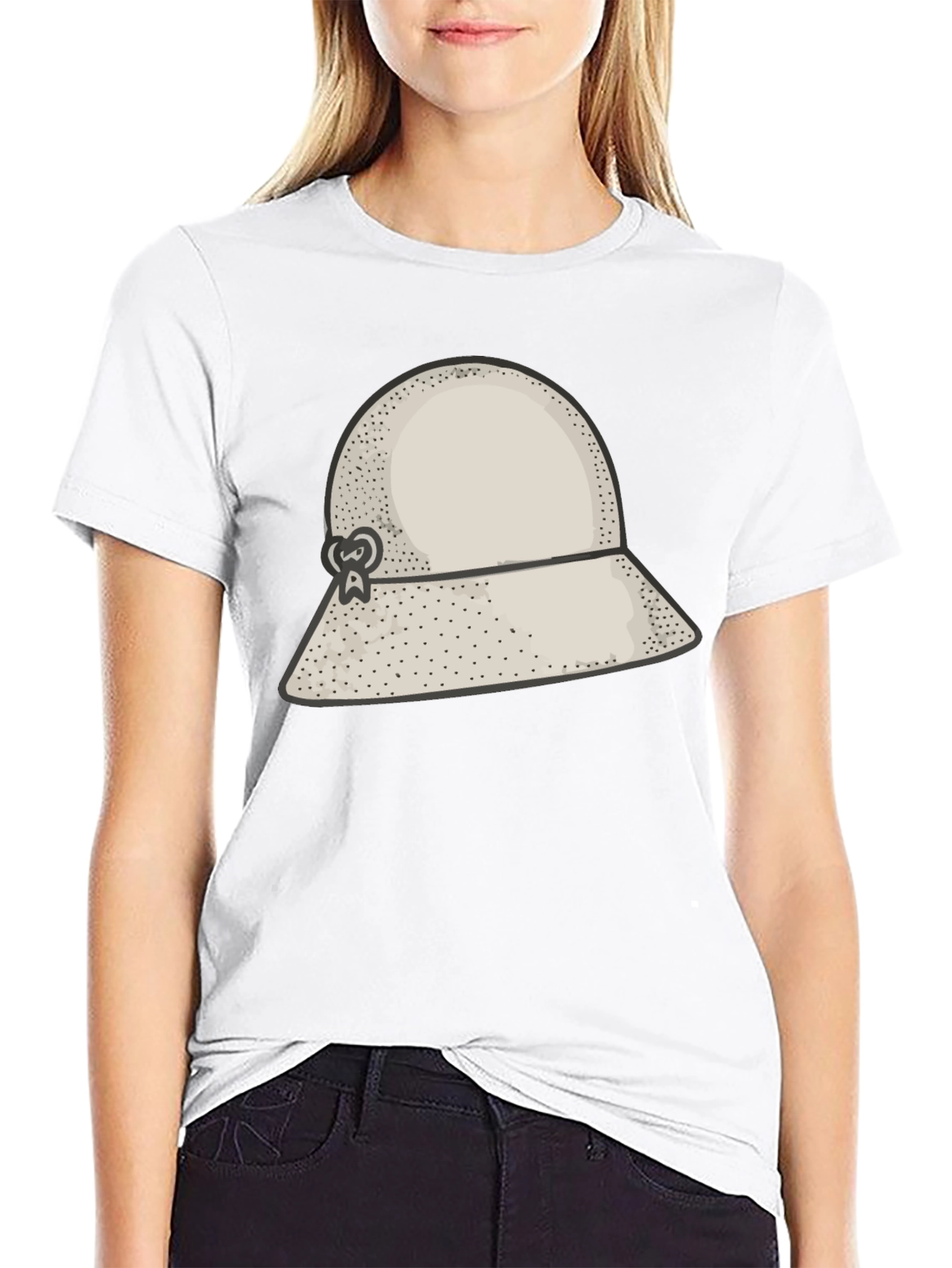 Stylish Black Hat Graphic Tee - Unique Design