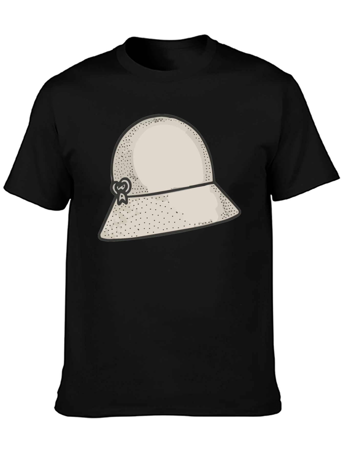 Stylish Black Hat Graphic Tee - Unique Design