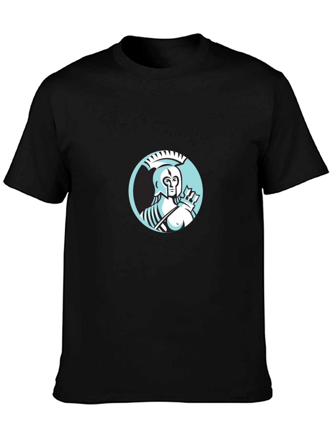 Spartan Warrior Graphic Black T-Shirt
