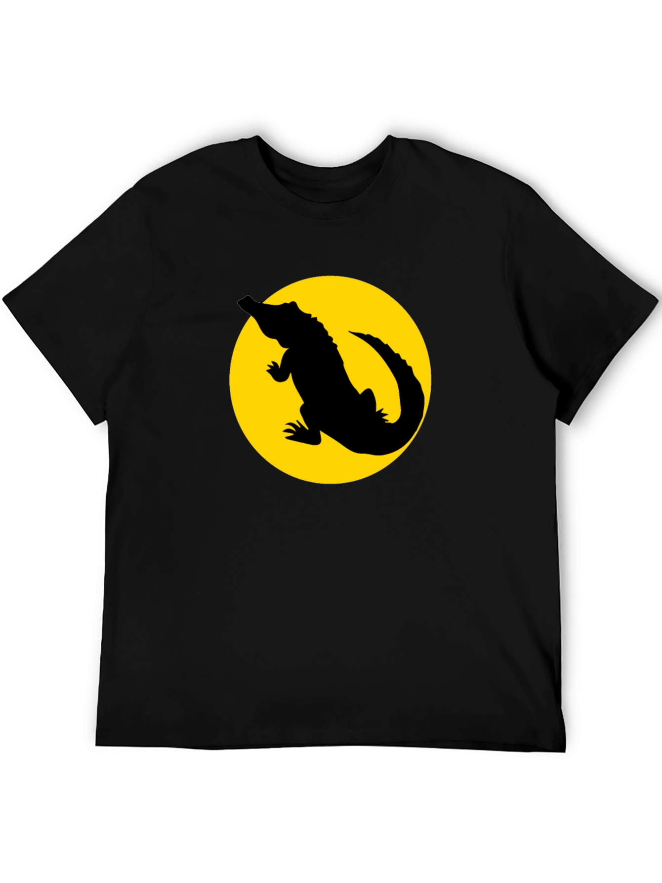 Alligator Silhouette Graphic Tee - Black