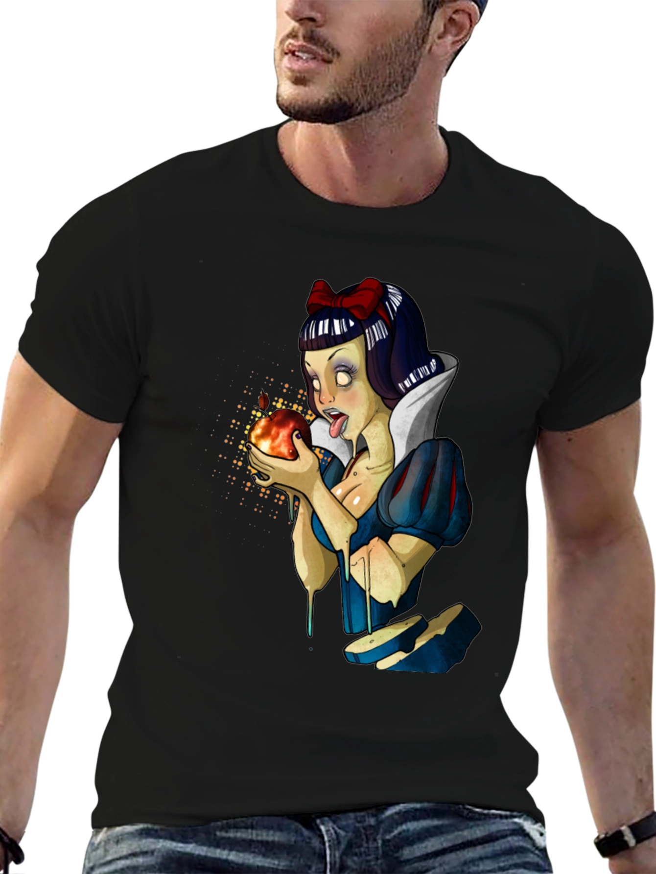 Snow White Zombie T-Shirt - Mens Black Graphic Tee