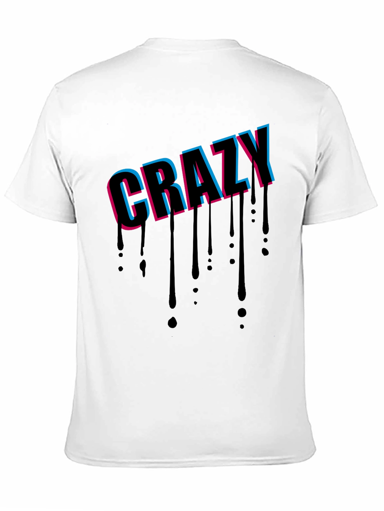 Crazy Graphic Print Black T-Shirt