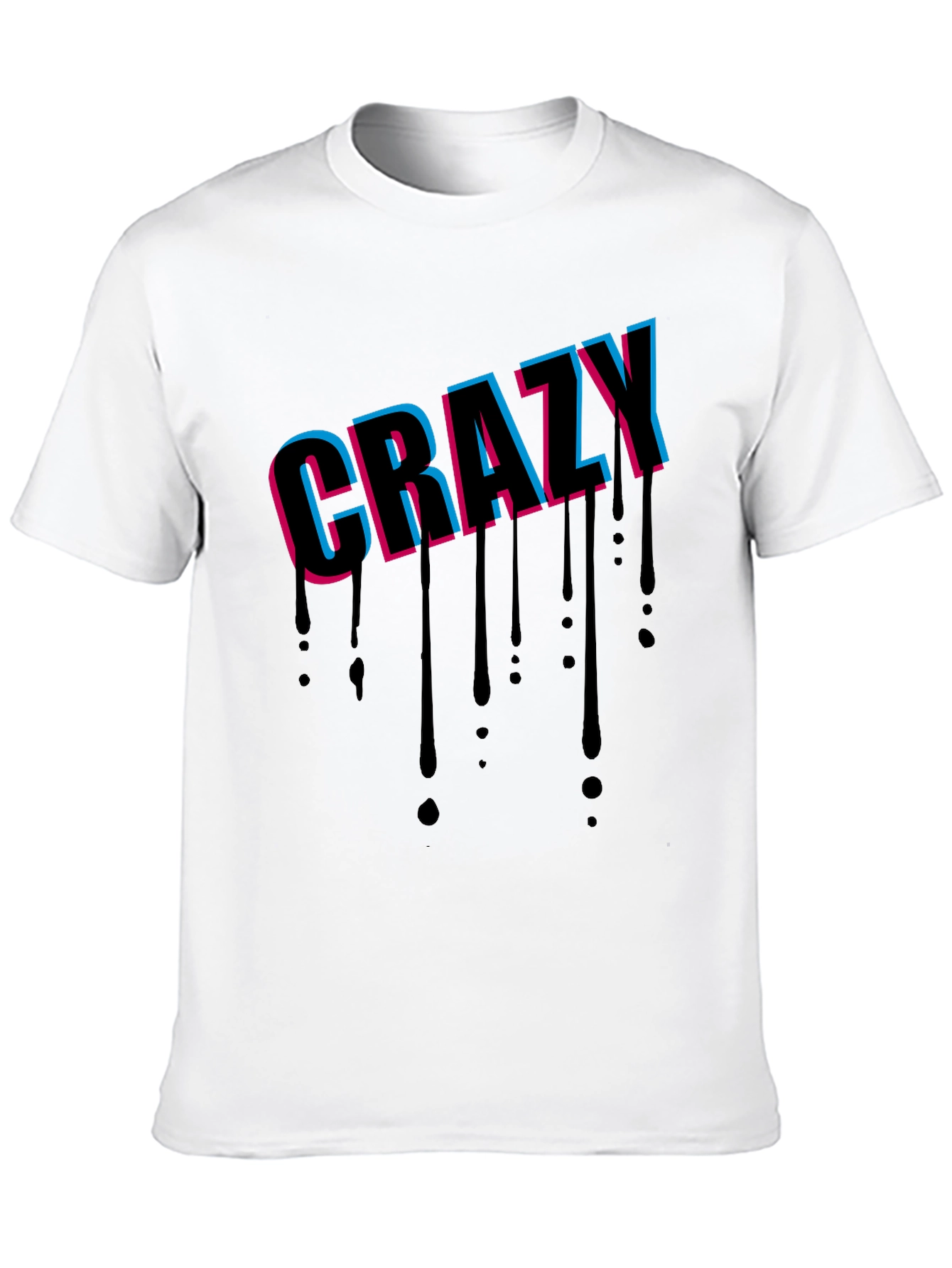 Crazy Graphic Print Black T-Shirt