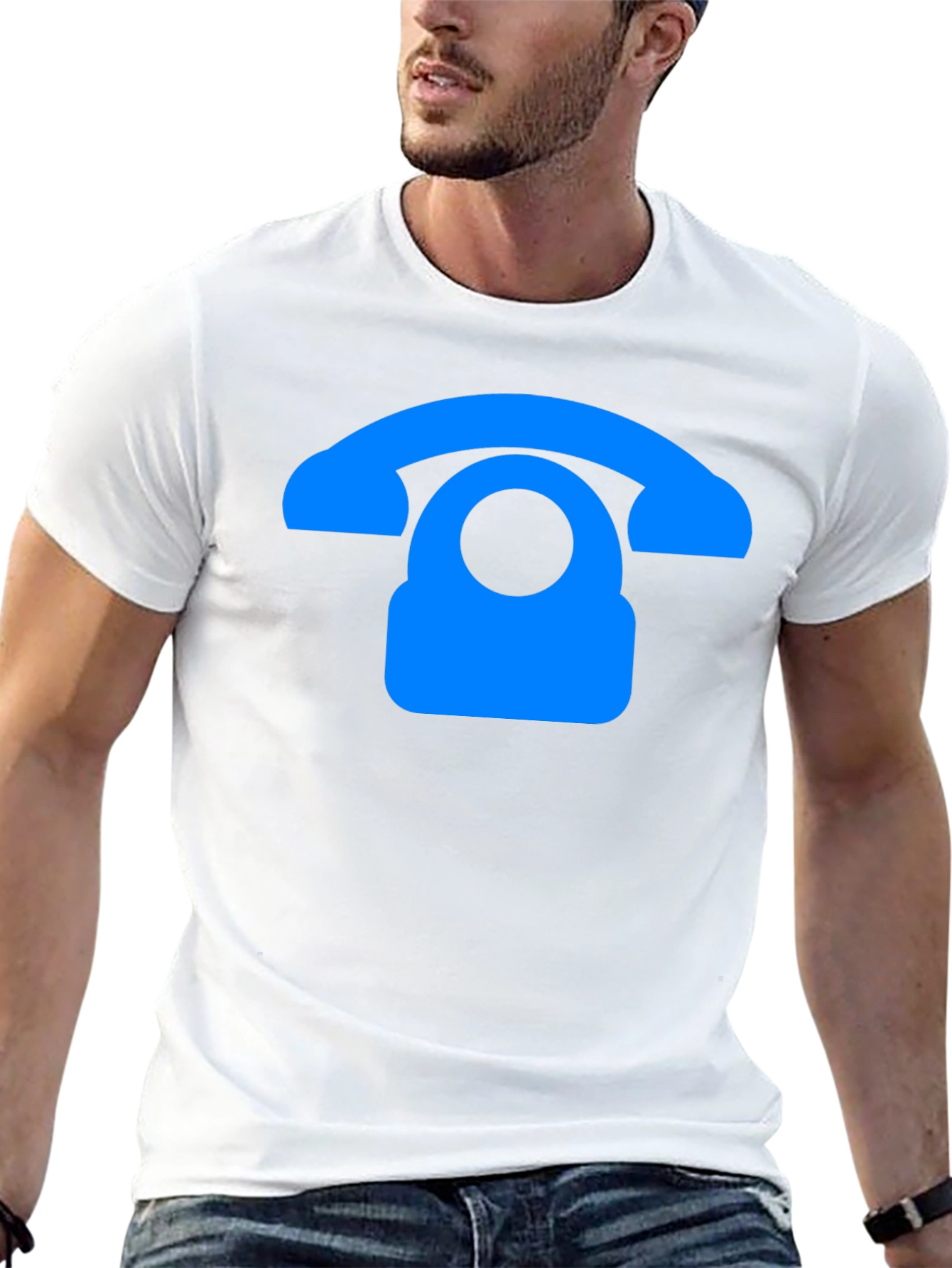 Retro Phone Graphic T-Shirt - Black