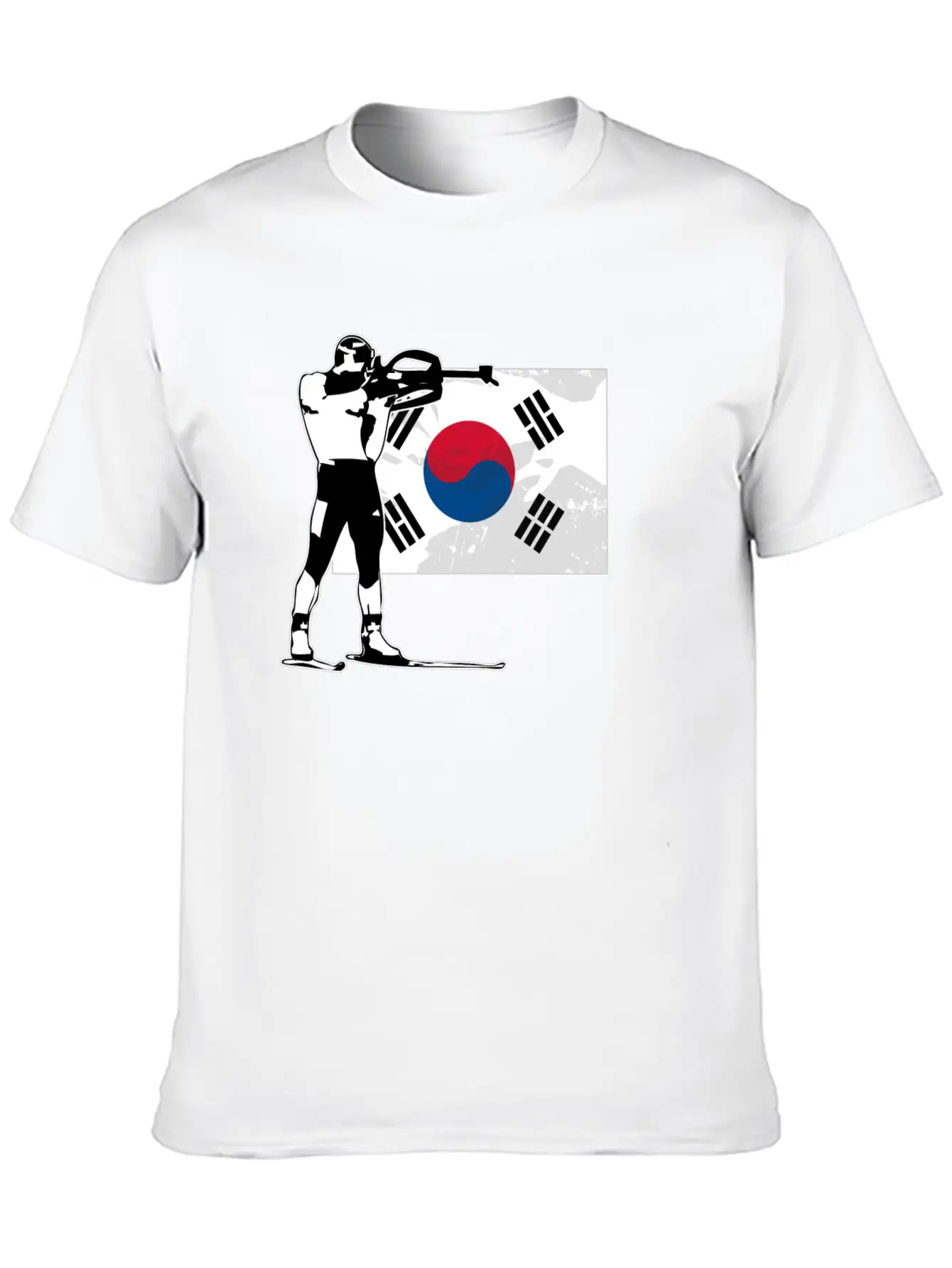 Biathlon - South Korea Flag Unisex Casual T-Shirt – Clean Design For Daily Comfort