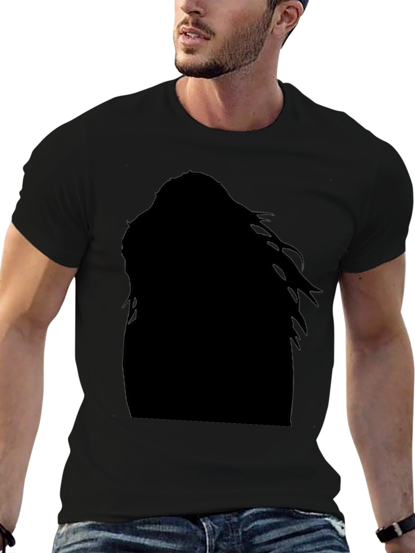 Black Silhouette Graphic Tee - Edgy Fashion