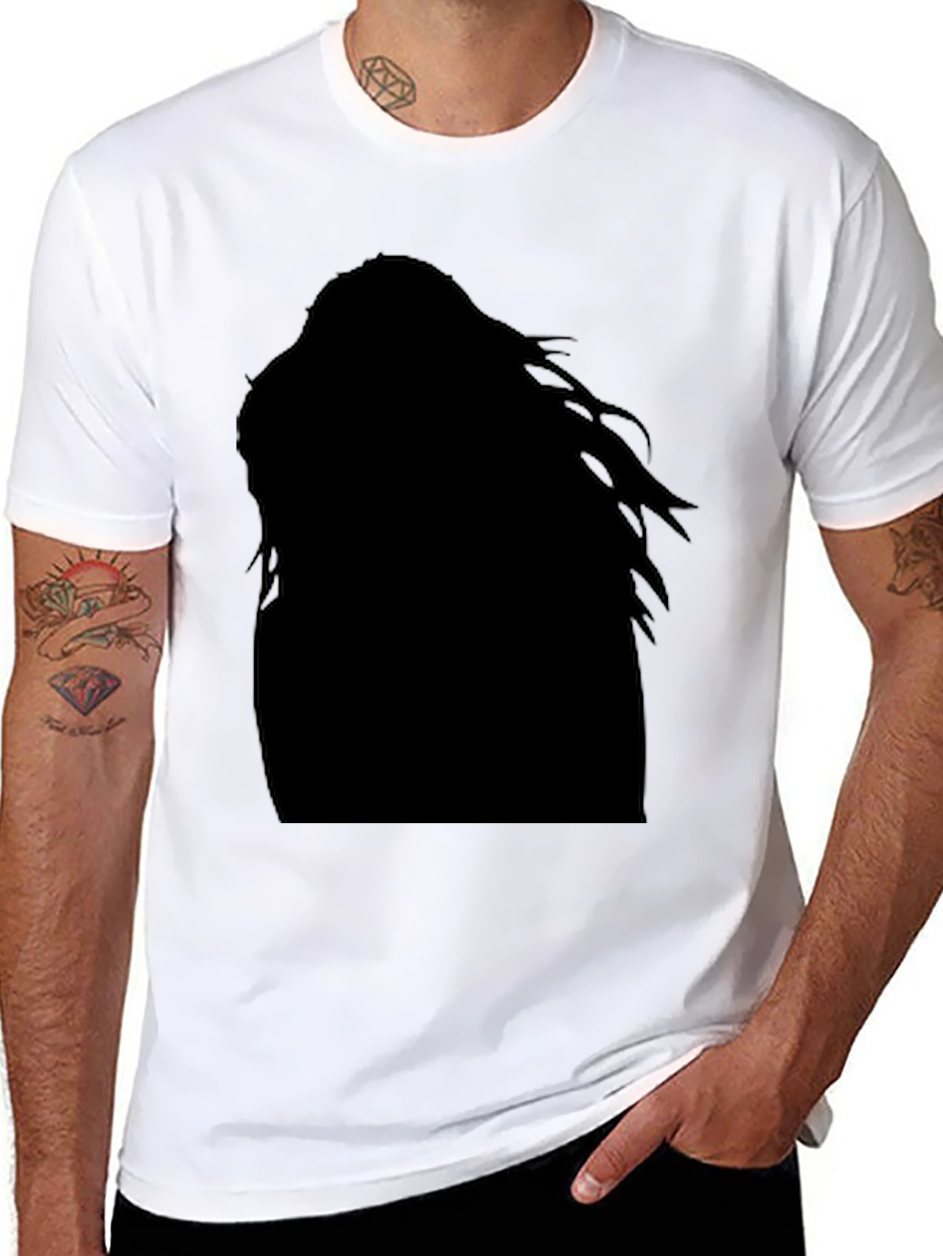 Black Silhouette Graphic Tee - Edgy Fashion