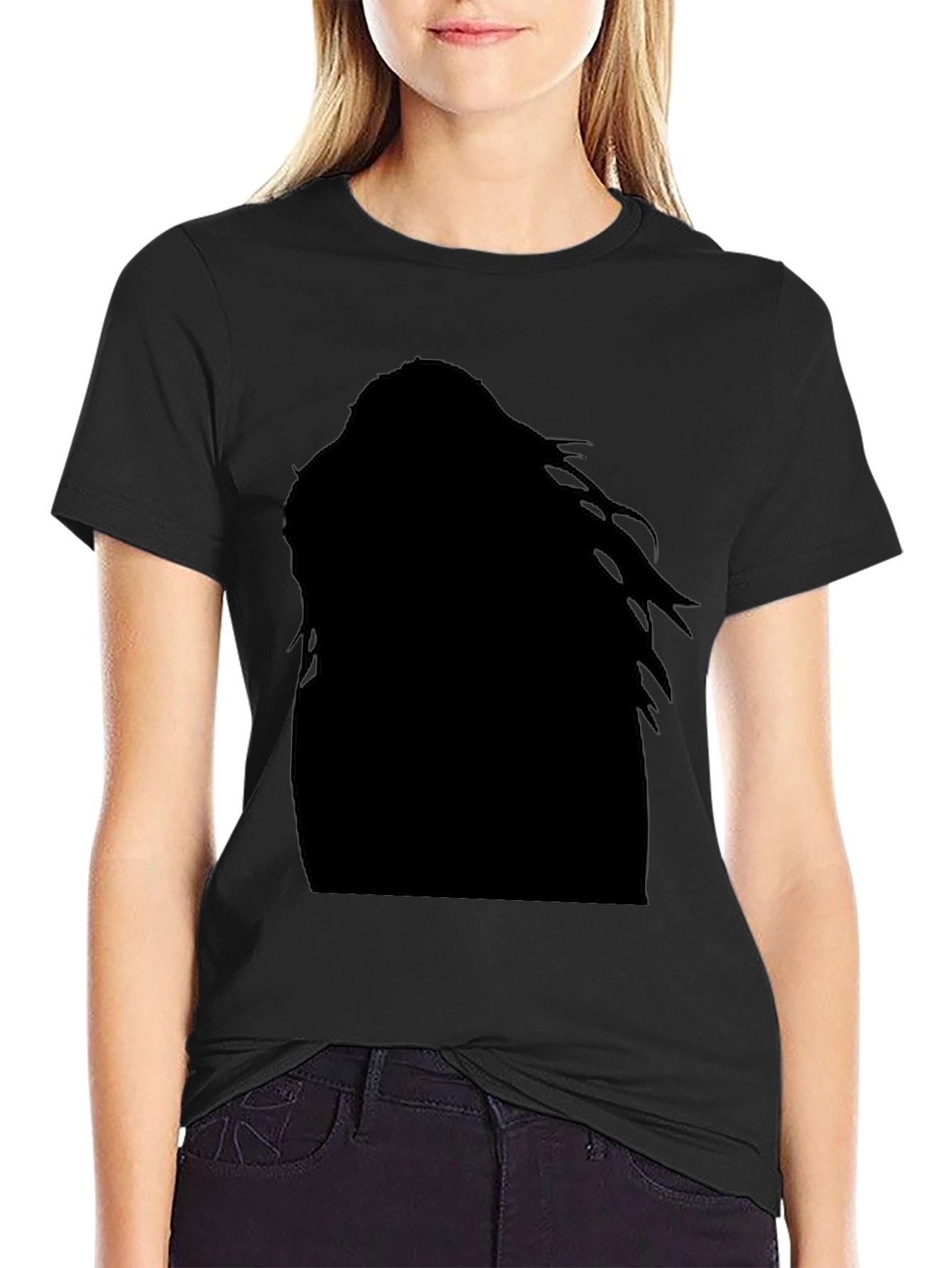 Black Silhouette Graphic Tee - Edgy Fashion