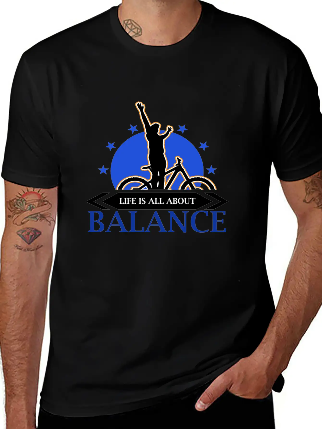 Bike - Biking - Biker - Balance - Tee Unisex Casual T-Shirt – Clean Design For Daily Comfort