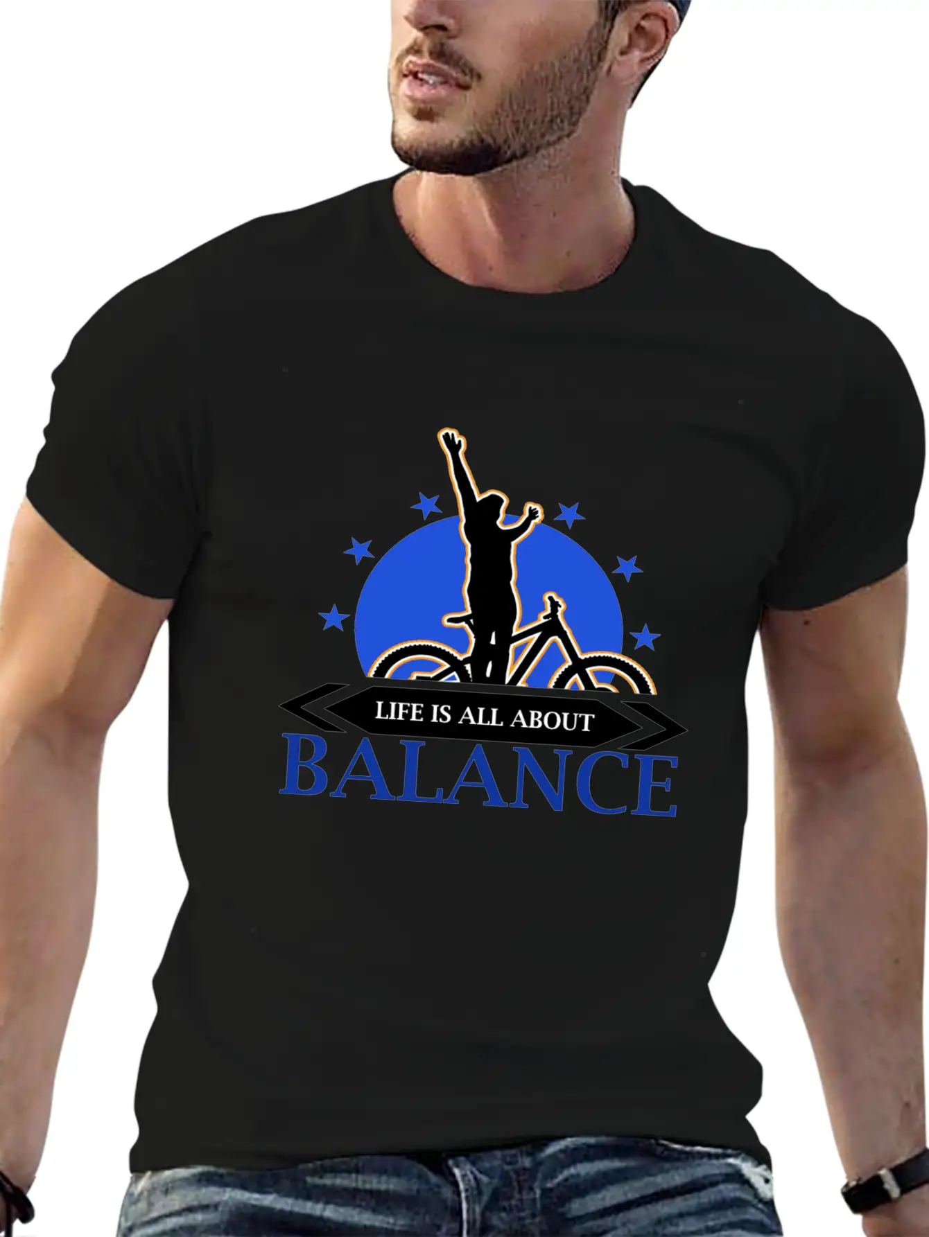 Bike - Biking - Biker - Balance - Tee Unisex Casual T-Shirt – Clean Design For Daily Comfort