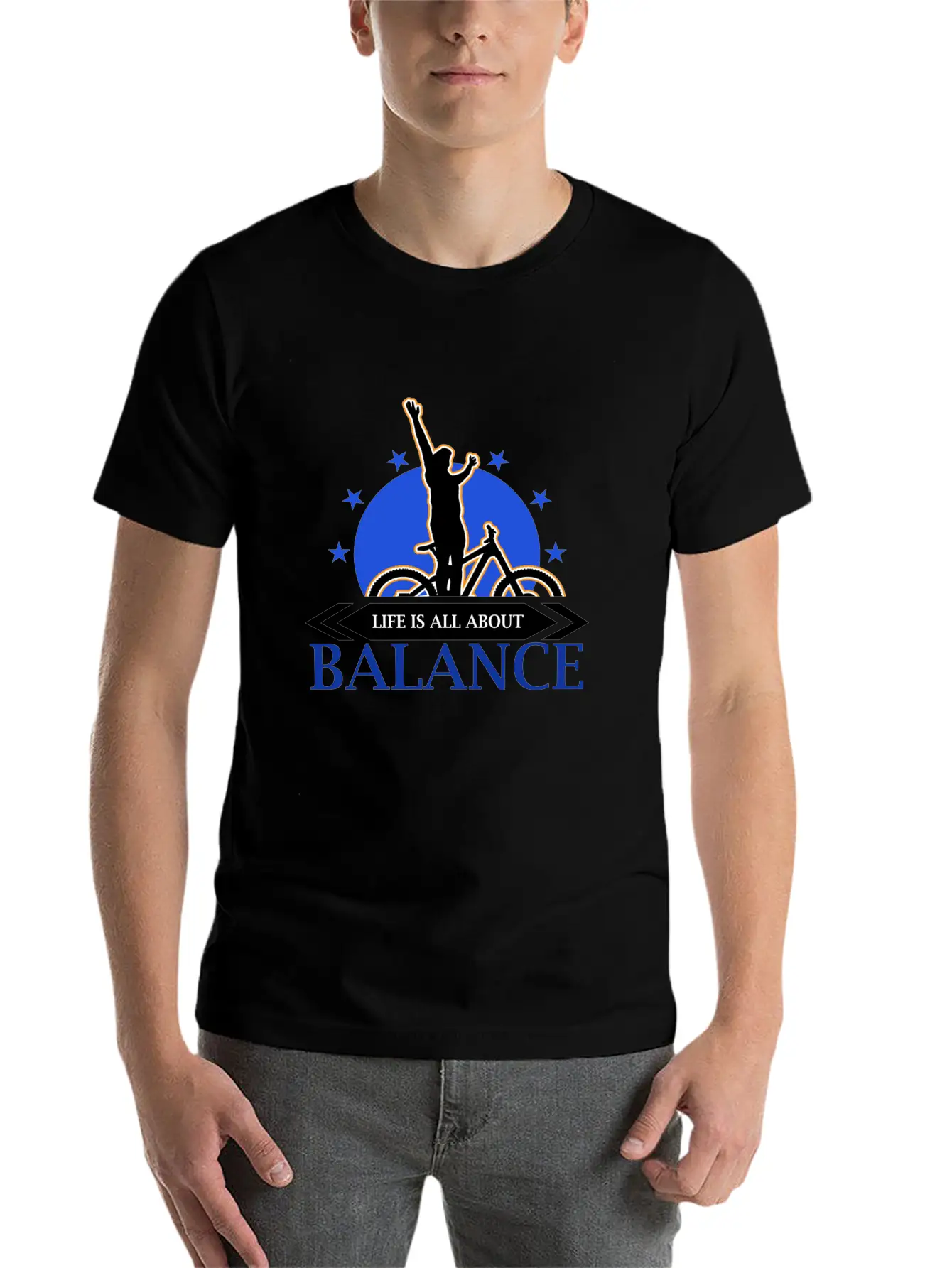 Bike - Biking - Biker - Balance - Tee Unisex Casual T-Shirt – Clean Design For Daily Comfort