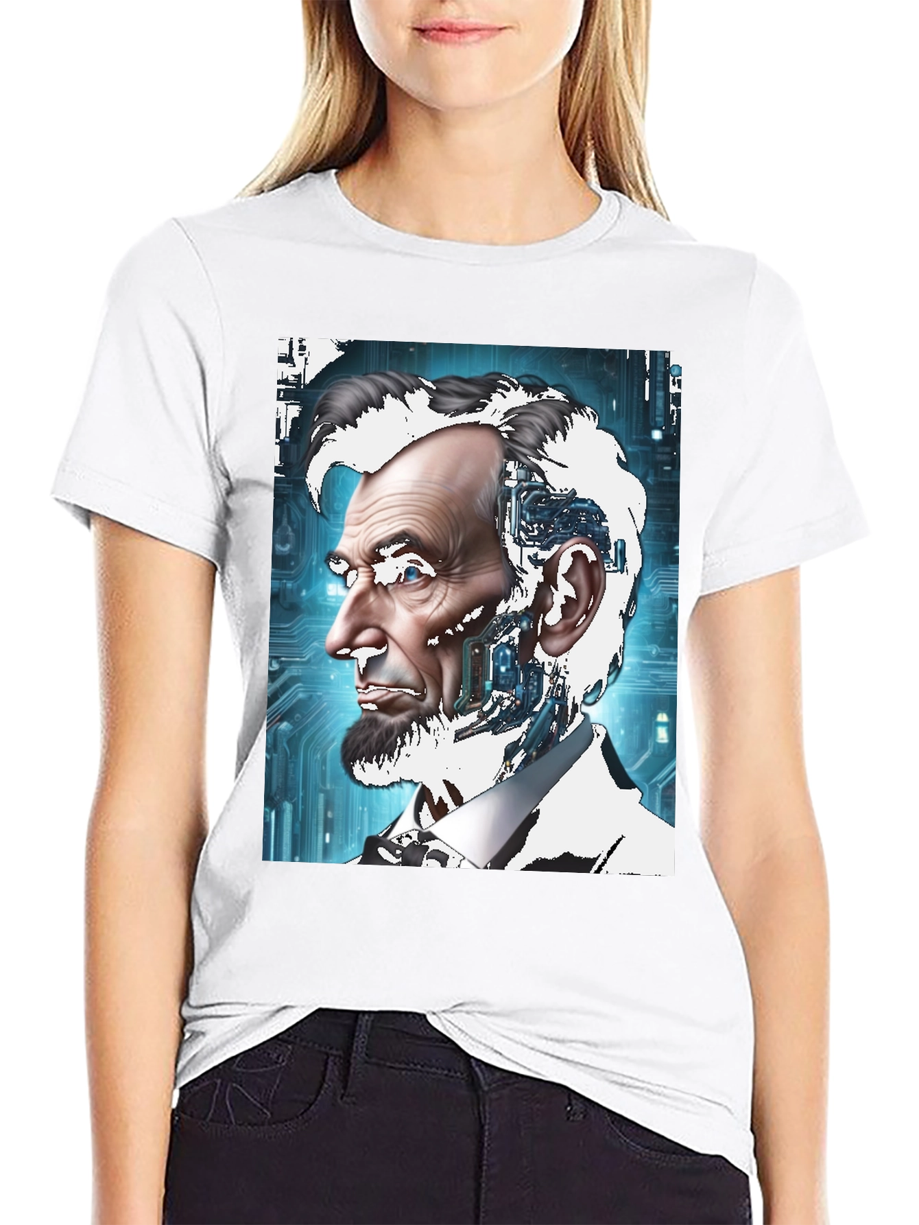 Robotic Abraham Lincoln Graphic T-Shirt