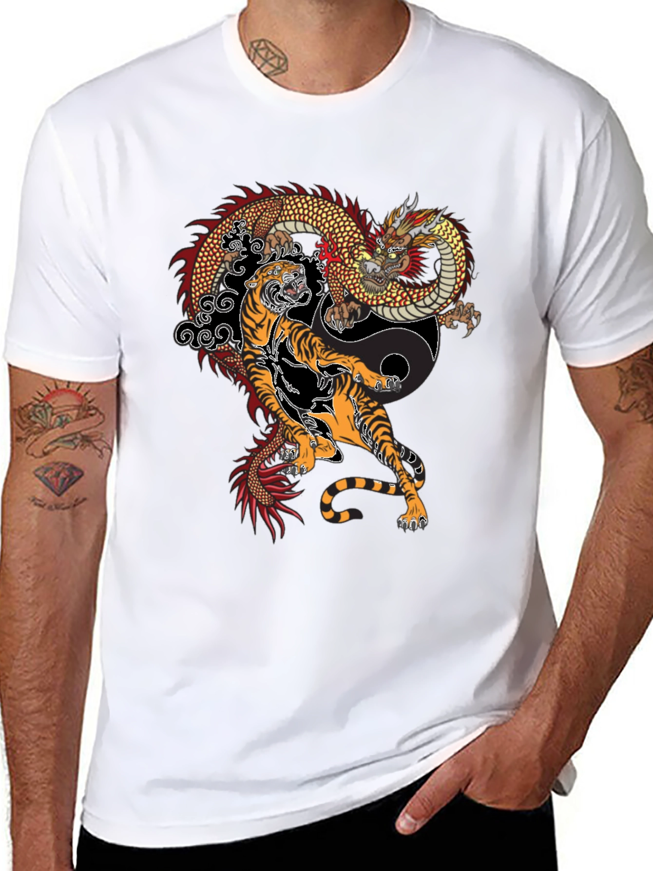 Dragon and Tiger Yin Yang T-Shirt