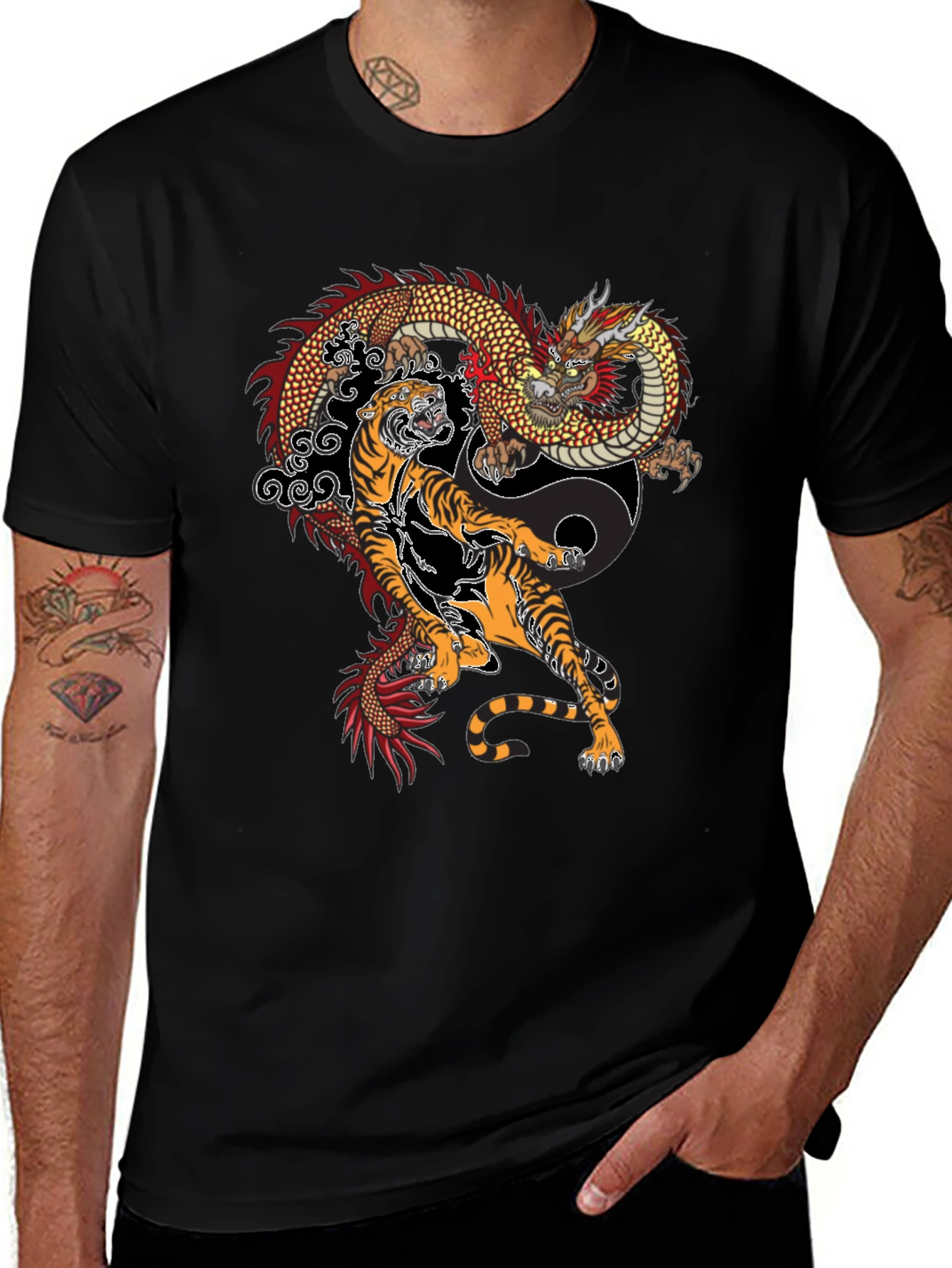 Dragon and Tiger Yin Yang T-Shirt