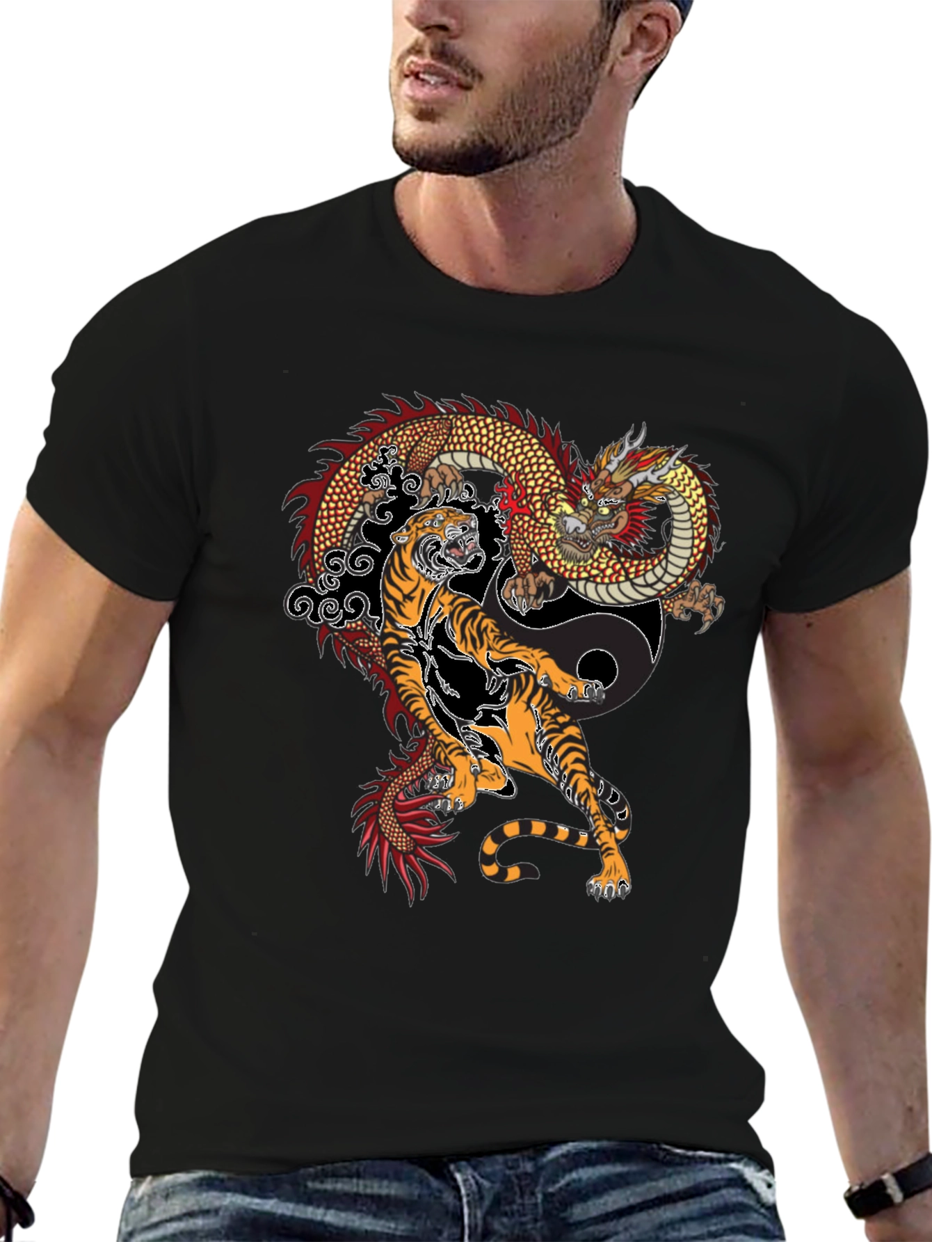 Dragon and Tiger Yin Yang T-Shirt
