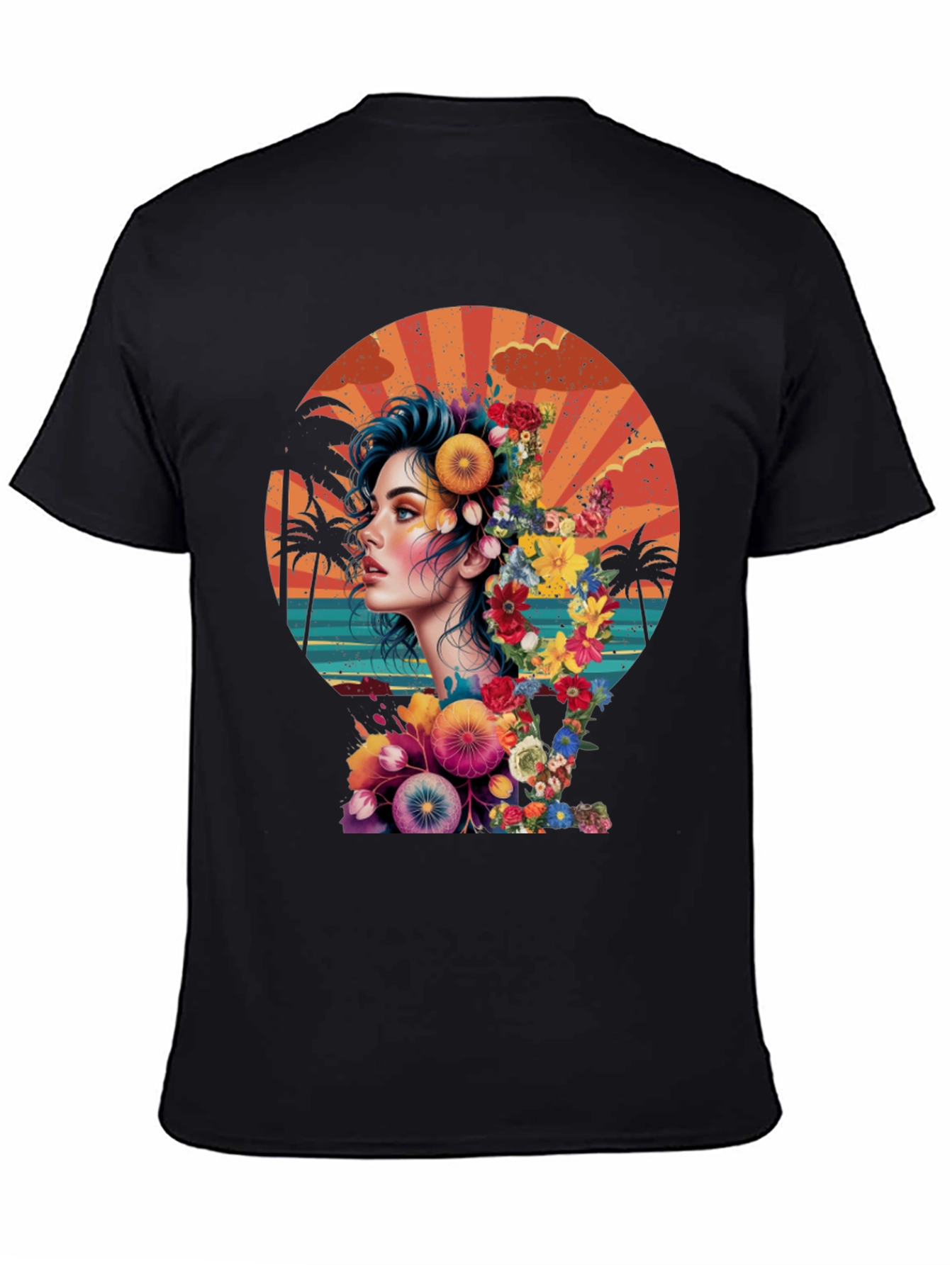 Floral Woman Graphic T-Shirt - Tropical Design