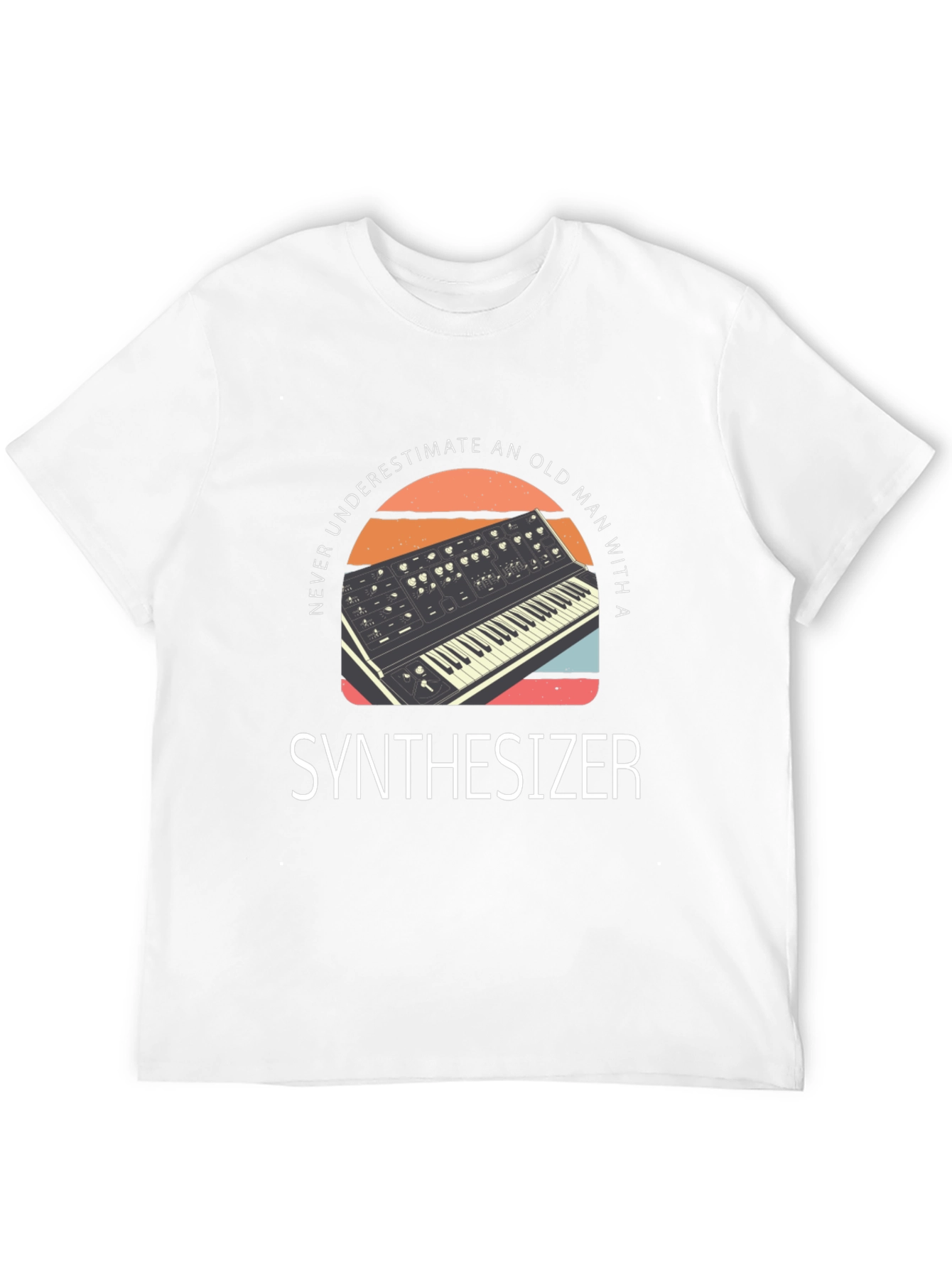 Never Underestimate Old Man Synthesizer T-Shirt