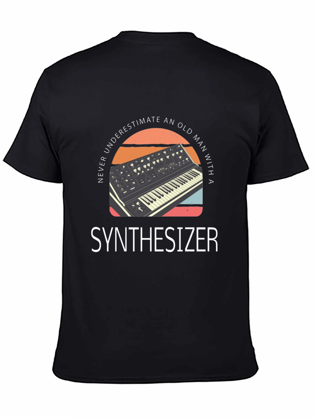 Never Underestimate Old Man Synthesizer T-Shirt