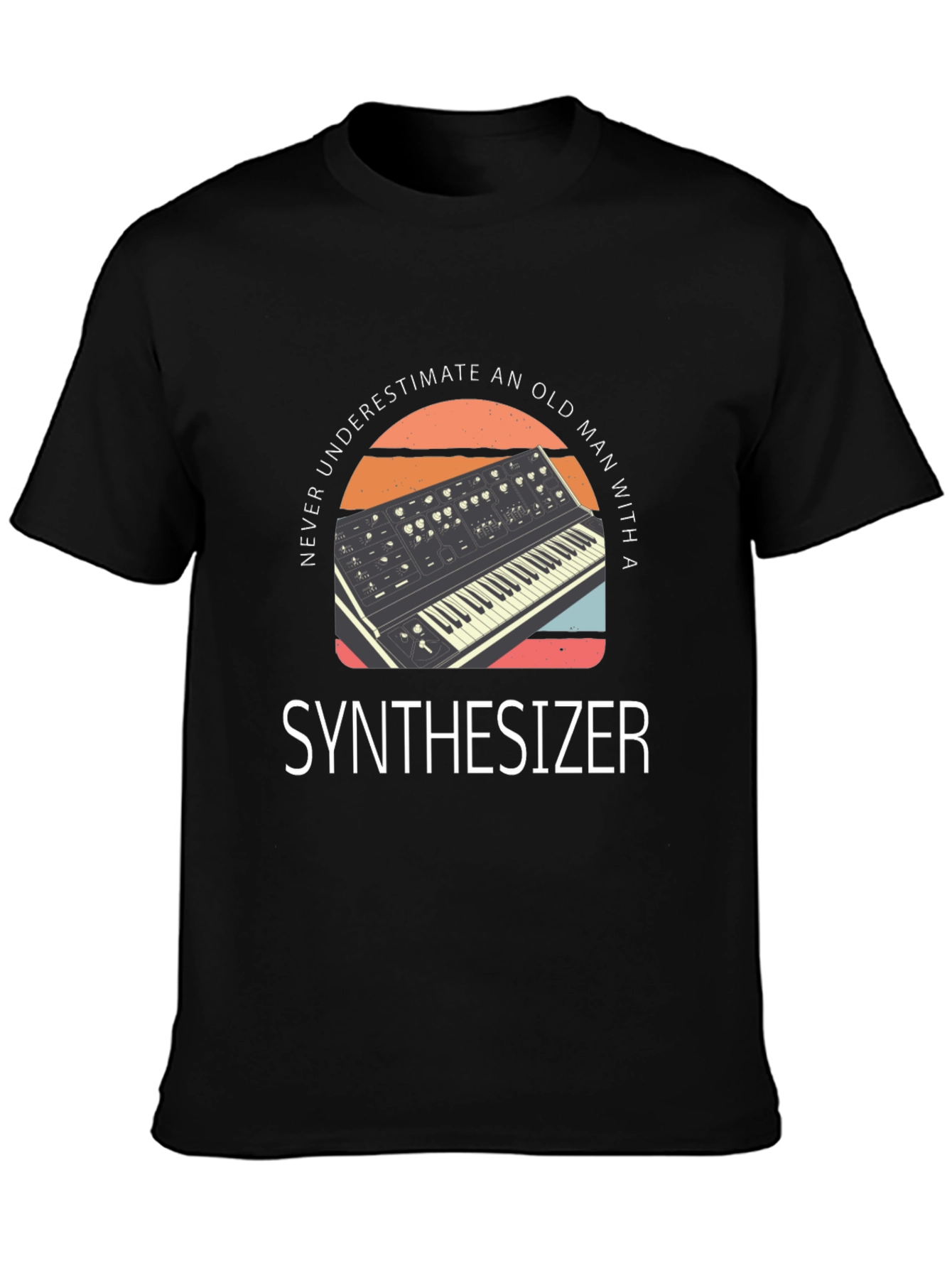 Never Underestimate Old Man Synthesizer T-Shirt