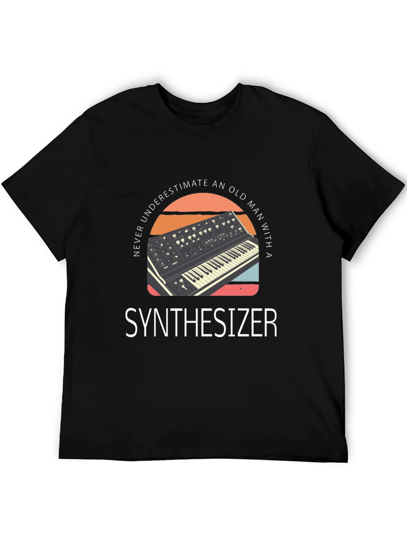 Never Underestimate Old Man Synthesizer T-Shirt