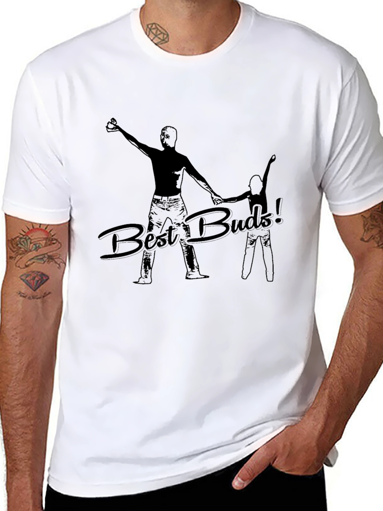 Best Buds! Black Graphic T-Shirt