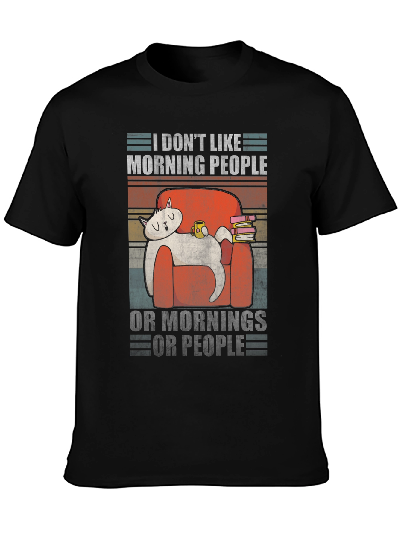 I Dont Like Morning People T-Shirt Funny Cat