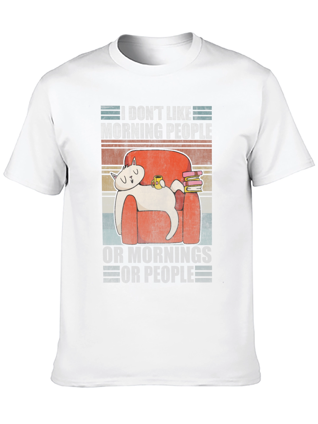 I Dont Like Morning People T-Shirt Funny Cat