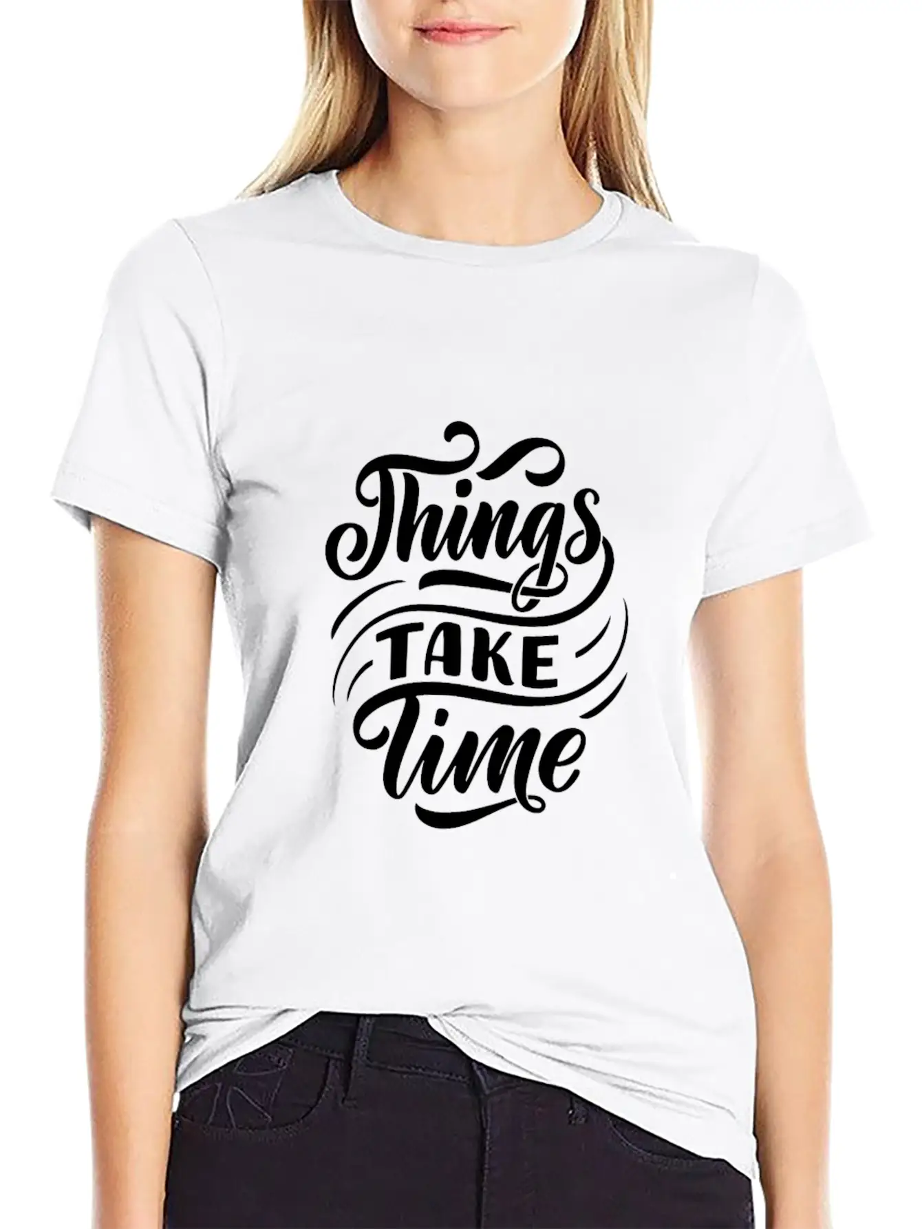 Black White Modern Typography T Shirt T Shirts Unisex Casual T-Shirt – Clean Design For Daily Comfort