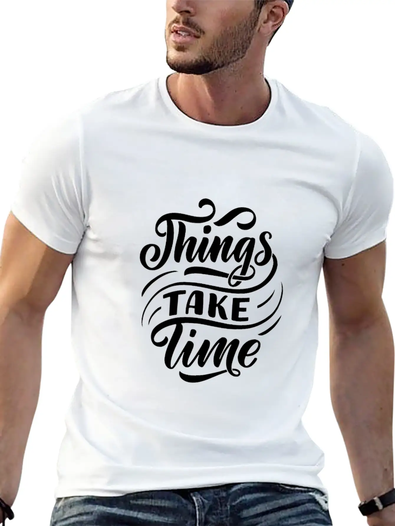 Black White Modern Typography T Shirt T Shirts Unisex Casual T-Shirt – Clean Design For Daily Comfort