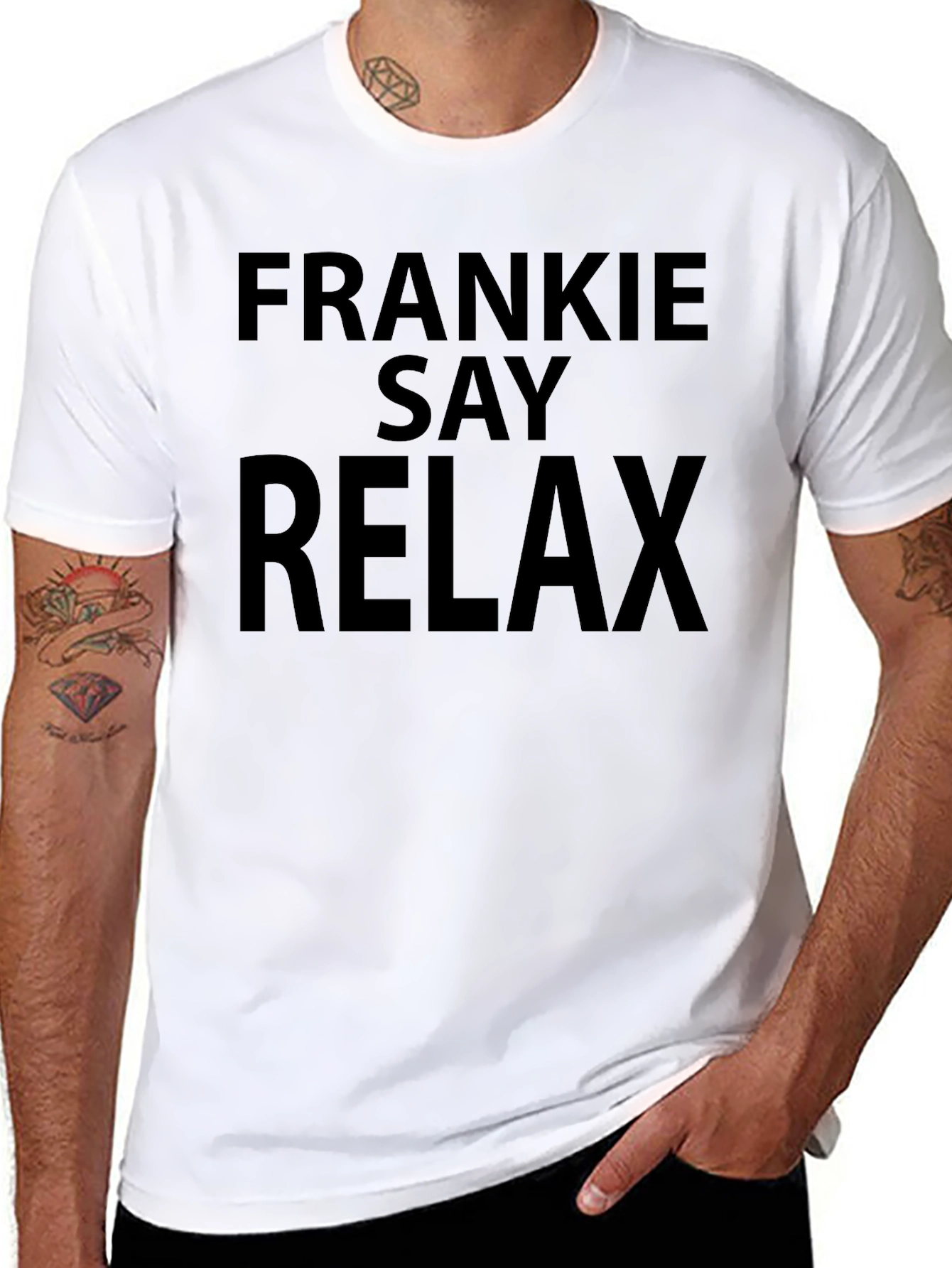 Frankie Say Relax Black Graphic Tee