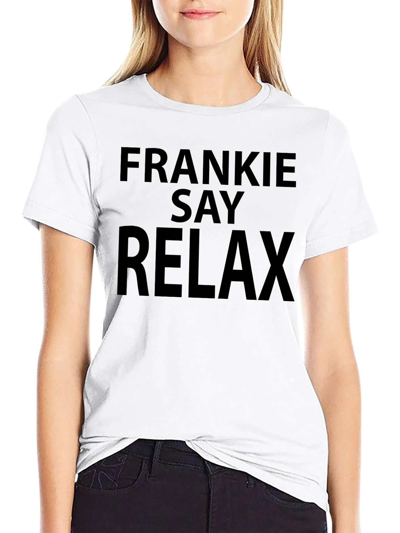 Frankie Say Relax Black Graphic Tee