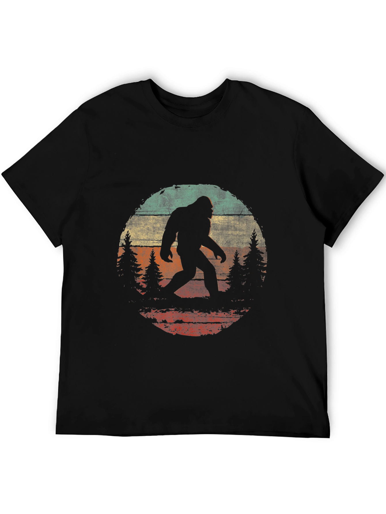 Bigfoot Sunset Graphic Tee - Black Cotton T-Shirt