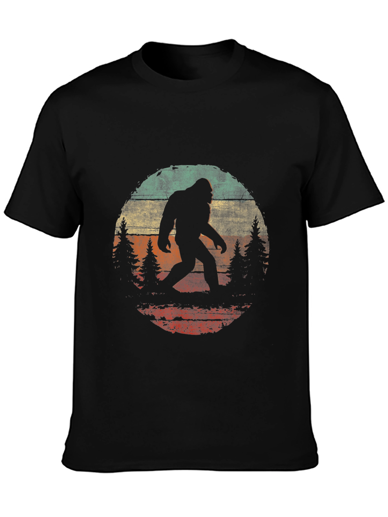 Bigfoot Sunset Graphic Tee - Black Cotton T-Shirt