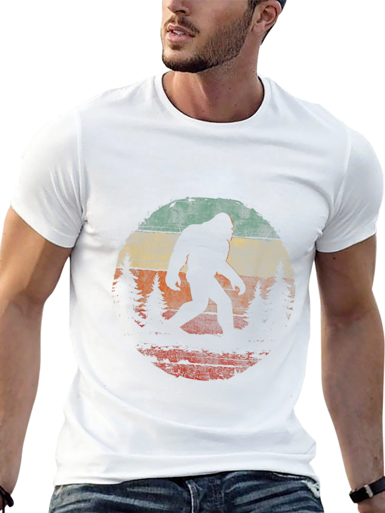 Bigfoot Sunset Graphic Tee - Black Cotton T-Shirt