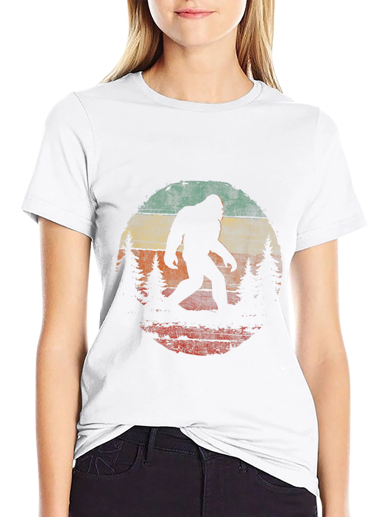 Bigfoot Sunset Graphic Tee - Black Cotton T-Shirt