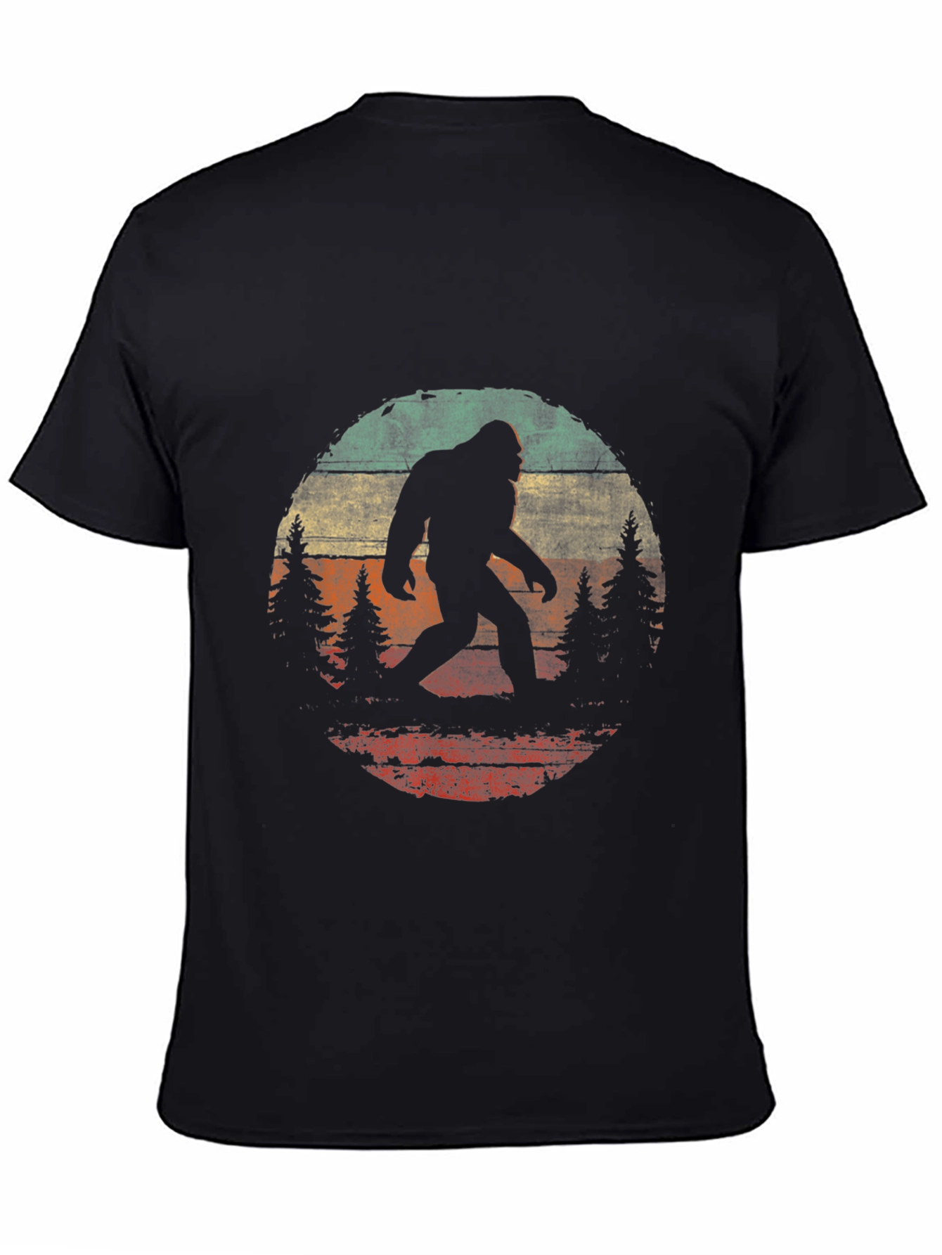 Bigfoot Sunset Graphic Tee - Black Cotton T-Shirt