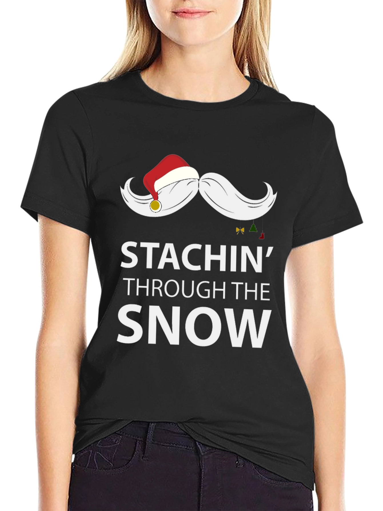 Stachin Through the Snow Funny Christmas Tee