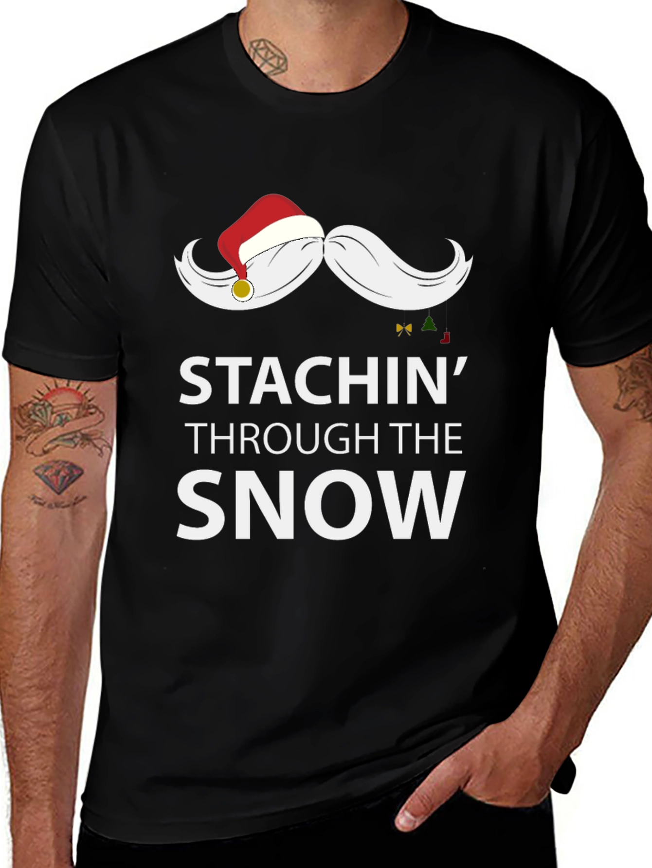 Stachin Through the Snow Funny Christmas Tee