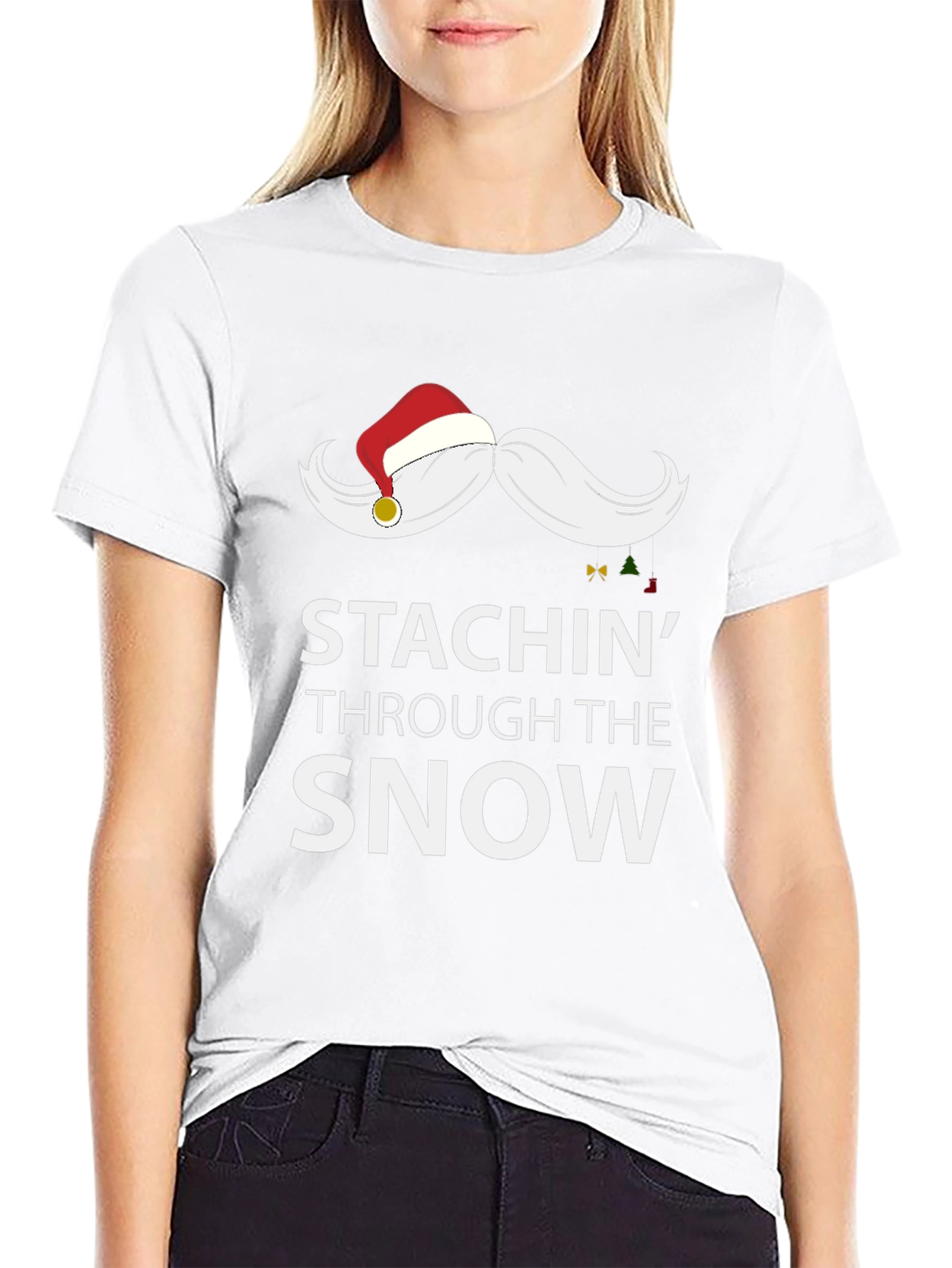 Stachin Through the Snow Funny Christmas Tee