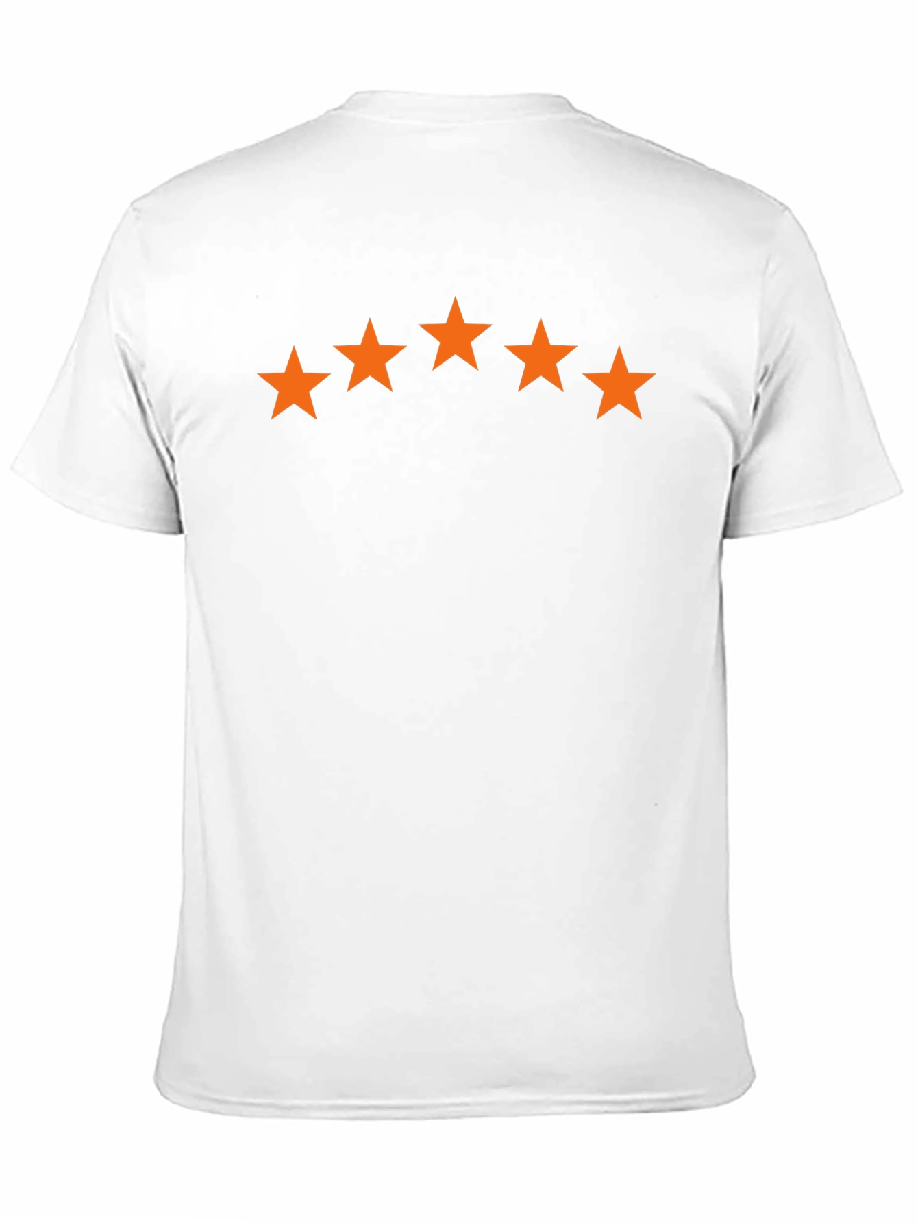Black T-Shirt with Five Orange Stars