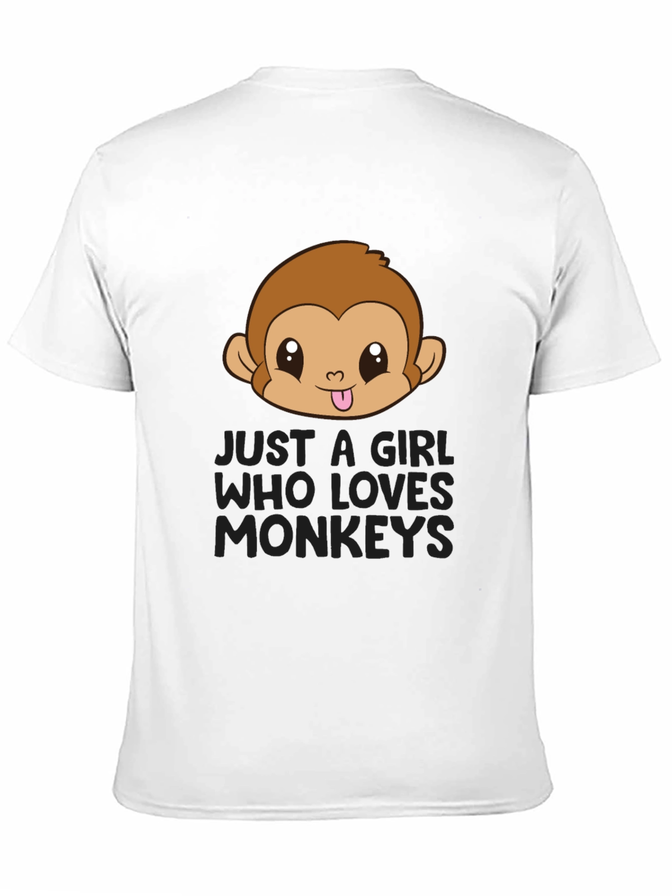 Girl Who Loves Monkeys Black T-Shirt