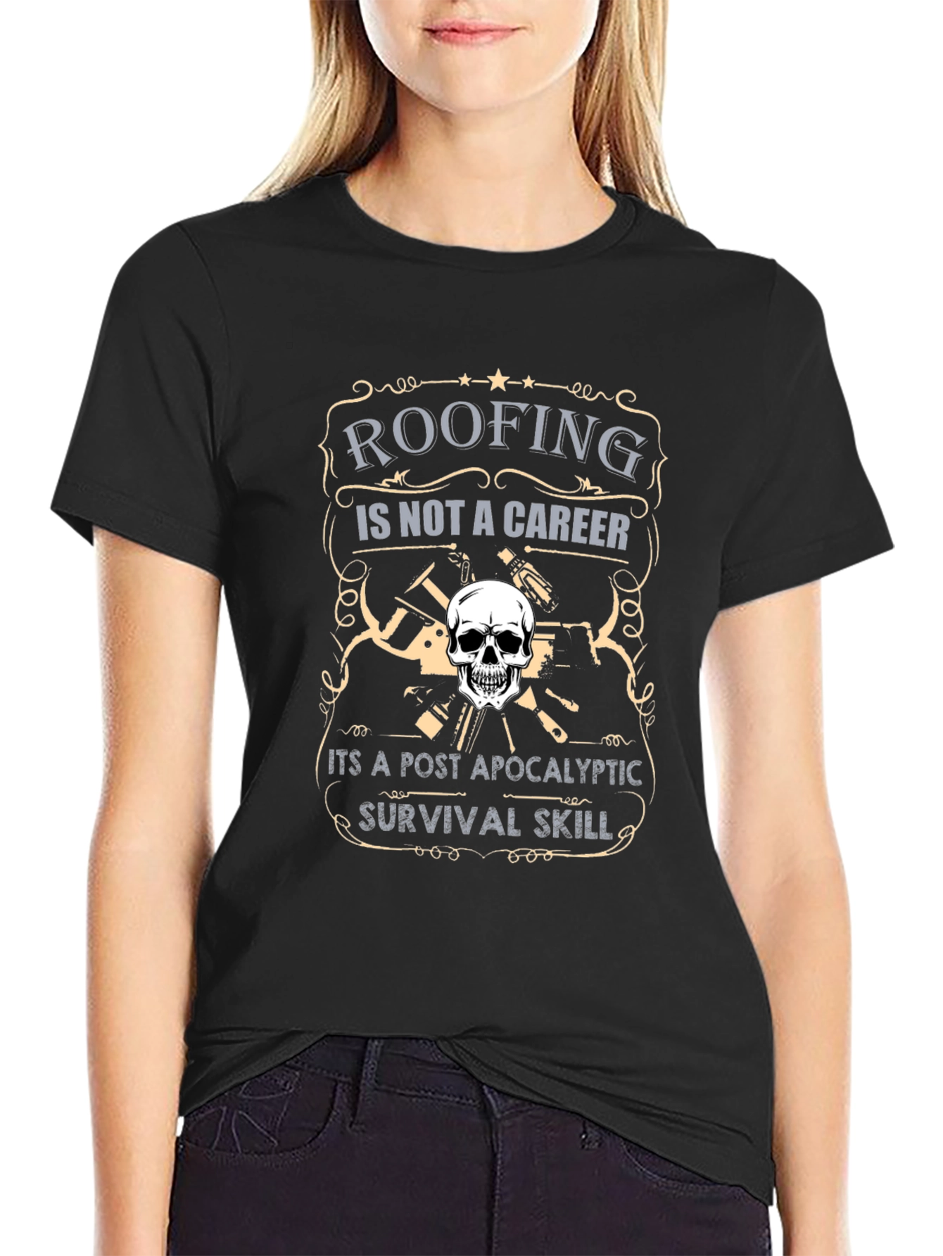 Roofing Survival Skill Graphic T-Shirt