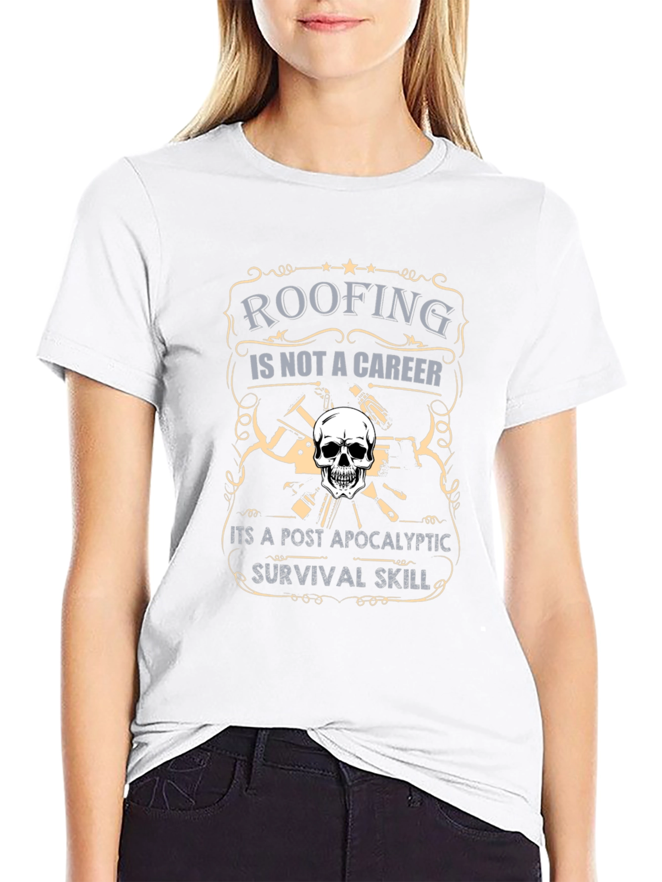 Roofing Survival Skill Graphic T-Shirt
