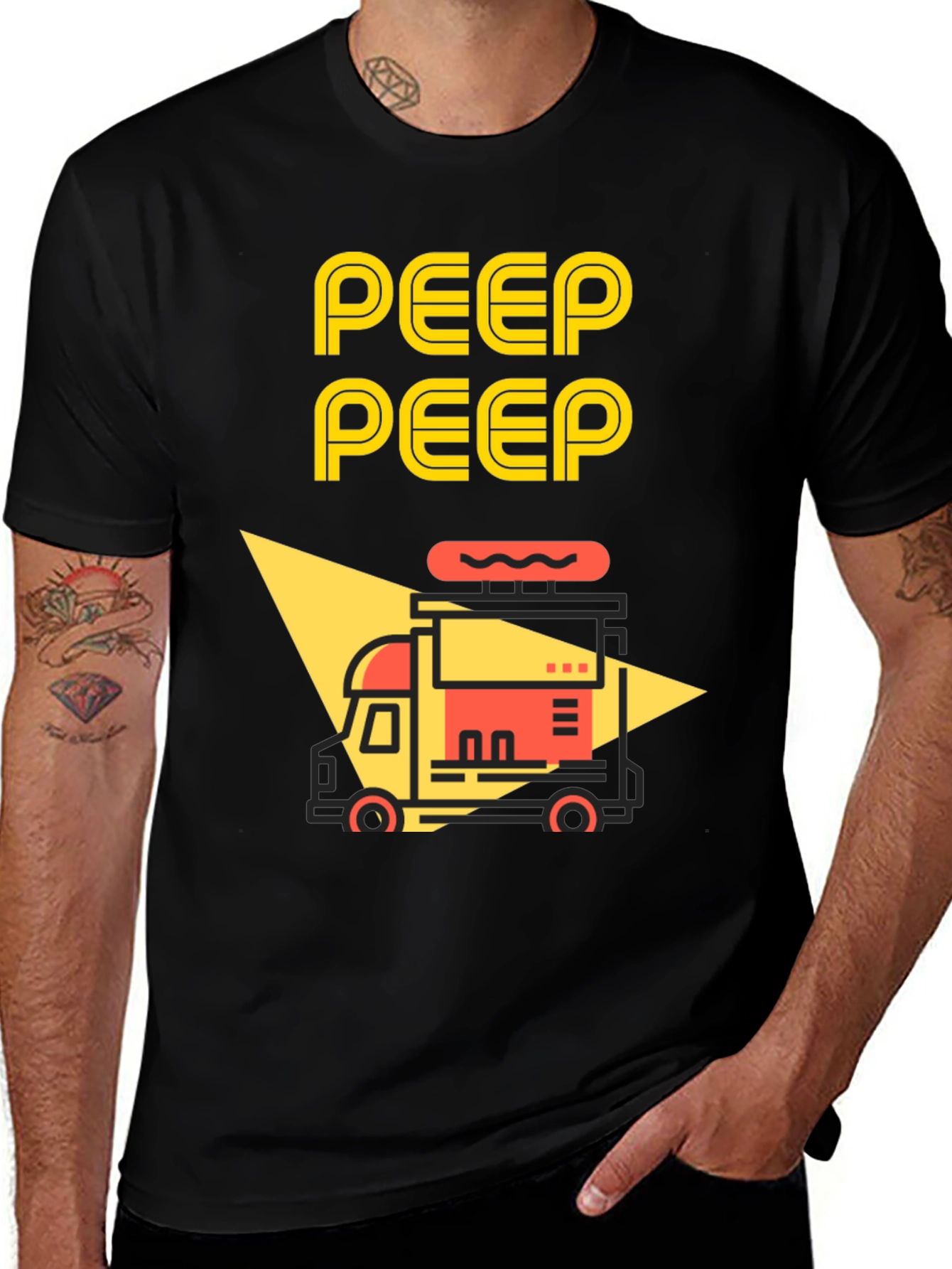 Peep Peep Food Truck Graphic Tee - Black