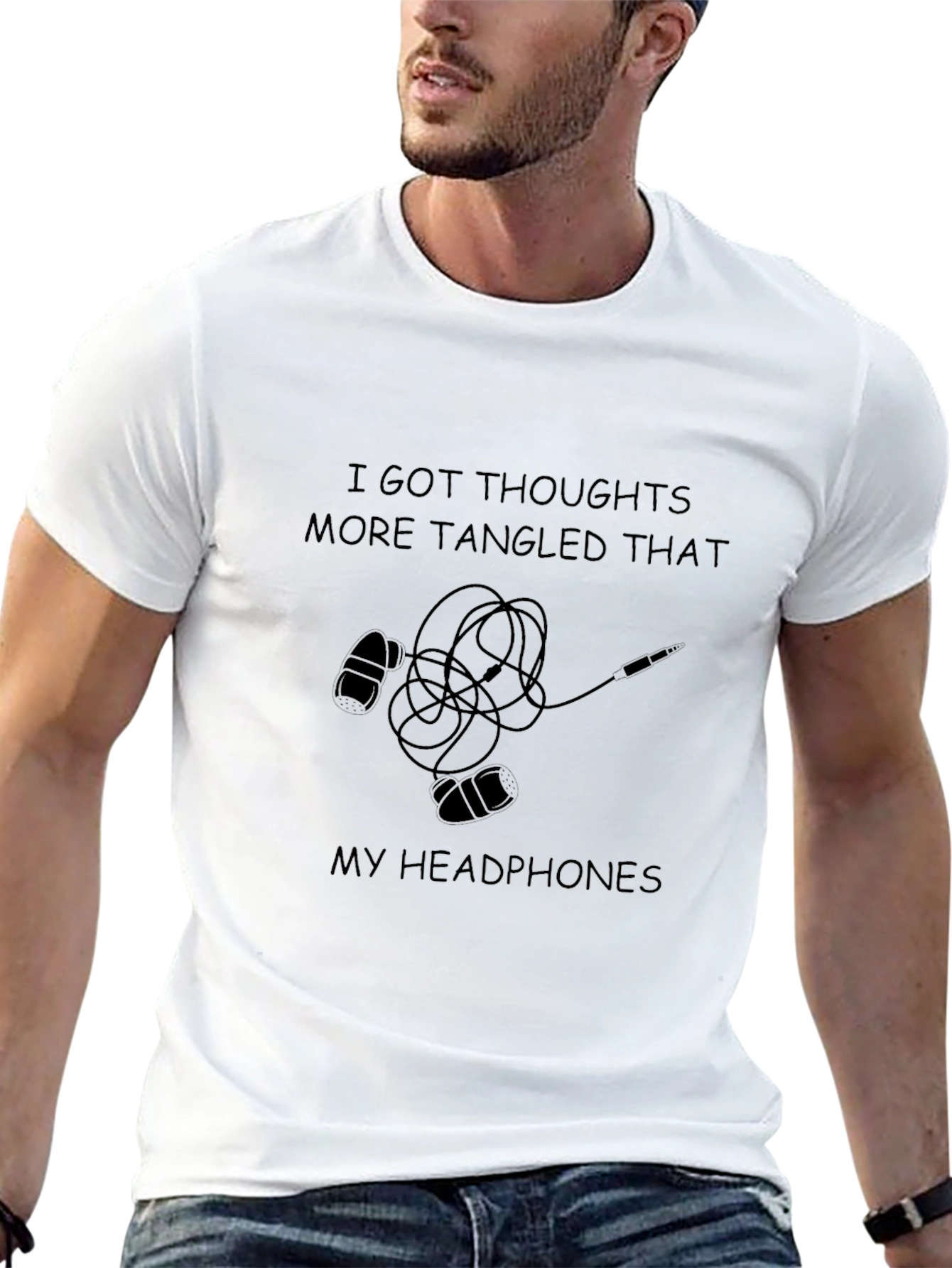 Tangled Thoughts Black Graphic Tee