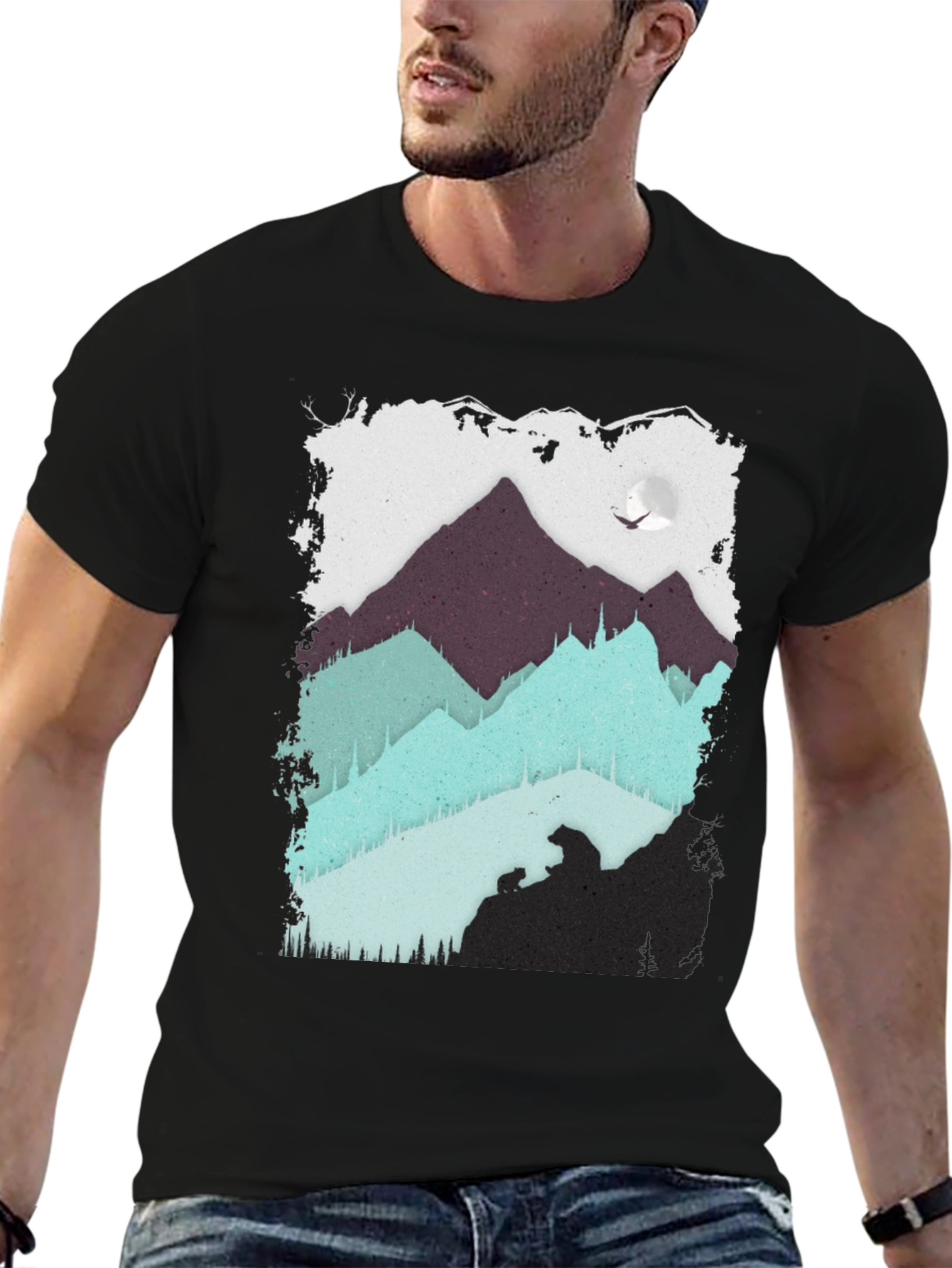 Mountain Bear Graphic T-Shirt
