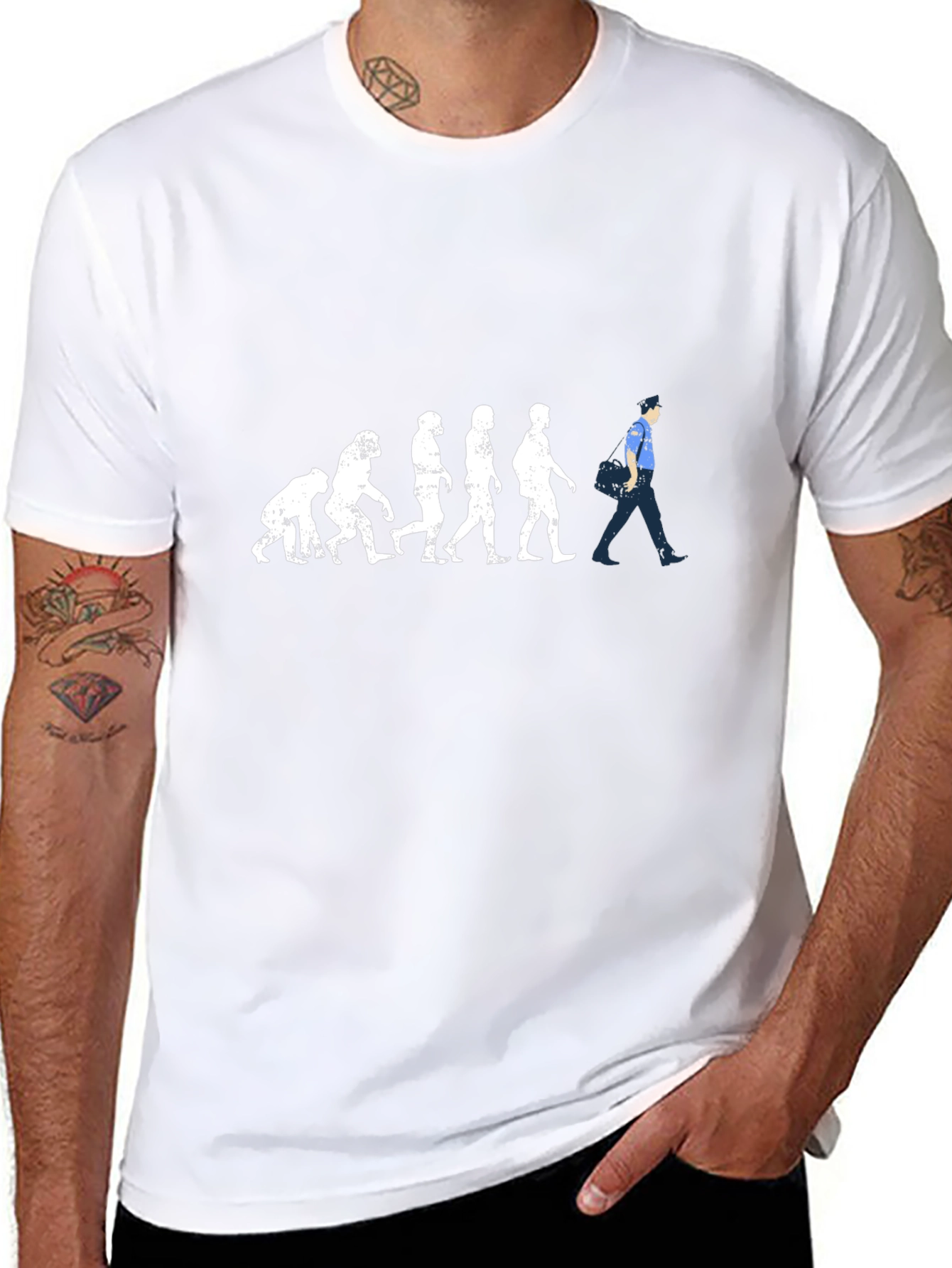 Evolution of Man Graphic Tee - Black Cotton