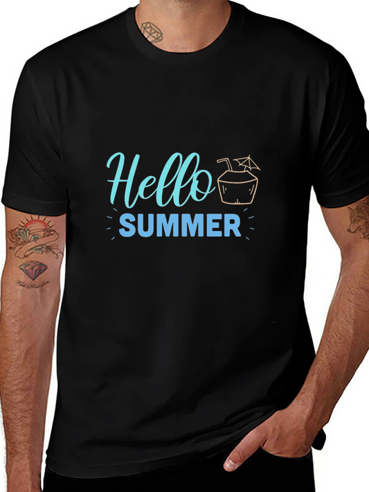Hello Summer Black Graphic Tee